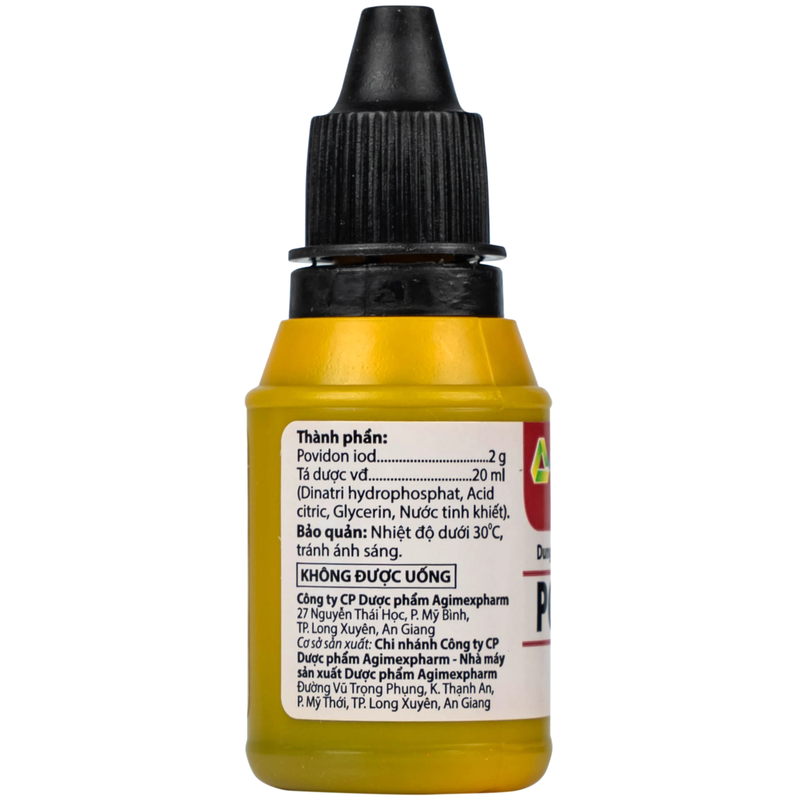 Povidone 10% Agimex 20ML sát trùng vết thương hay phẫu thuật, vết loét sâu