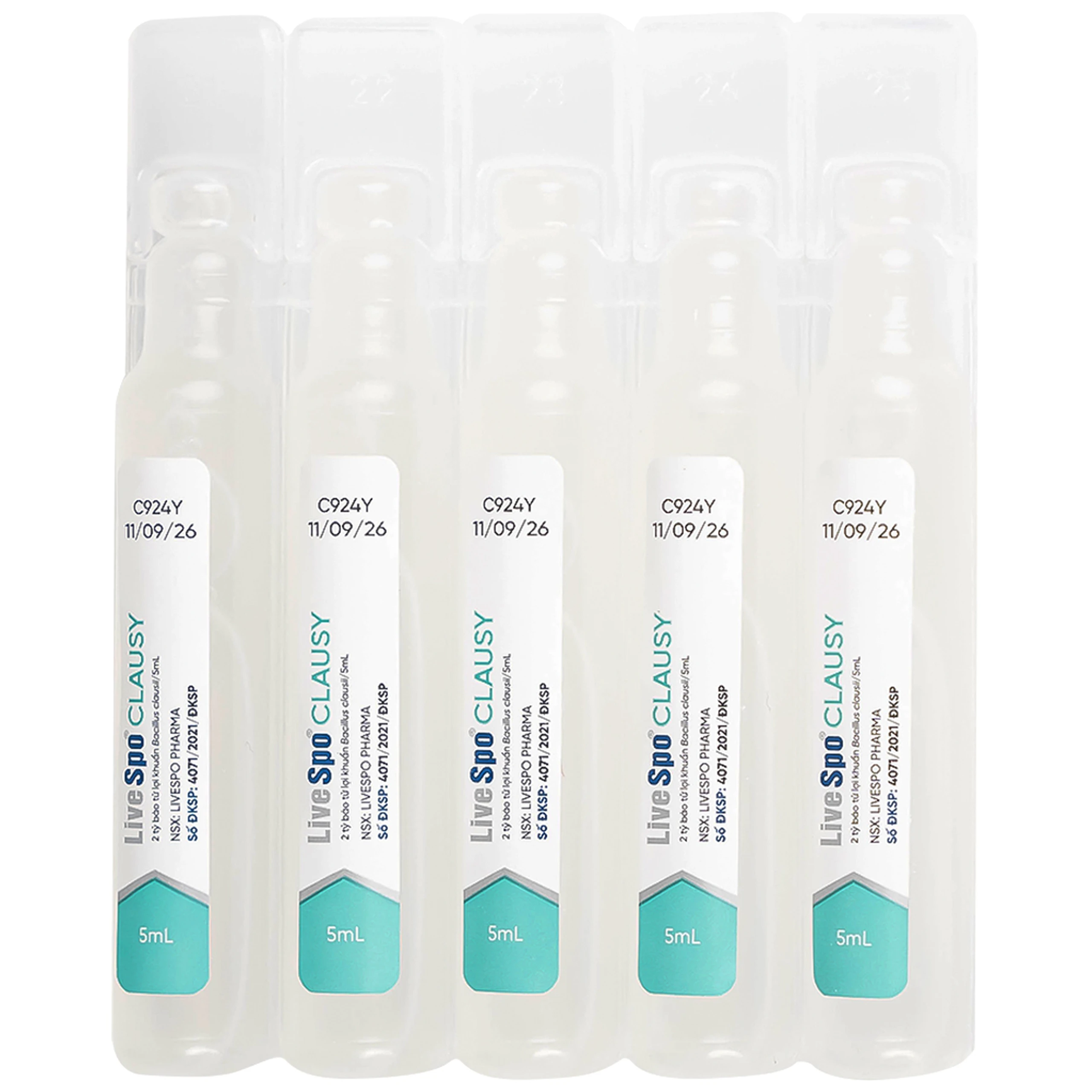 Bào tử lợi khuẩn giúp giảm rối loạn tiêu hóa, cân bằng hệ vi sinh đường ruột LiveSpo Clausy (25 ống x 5ml)