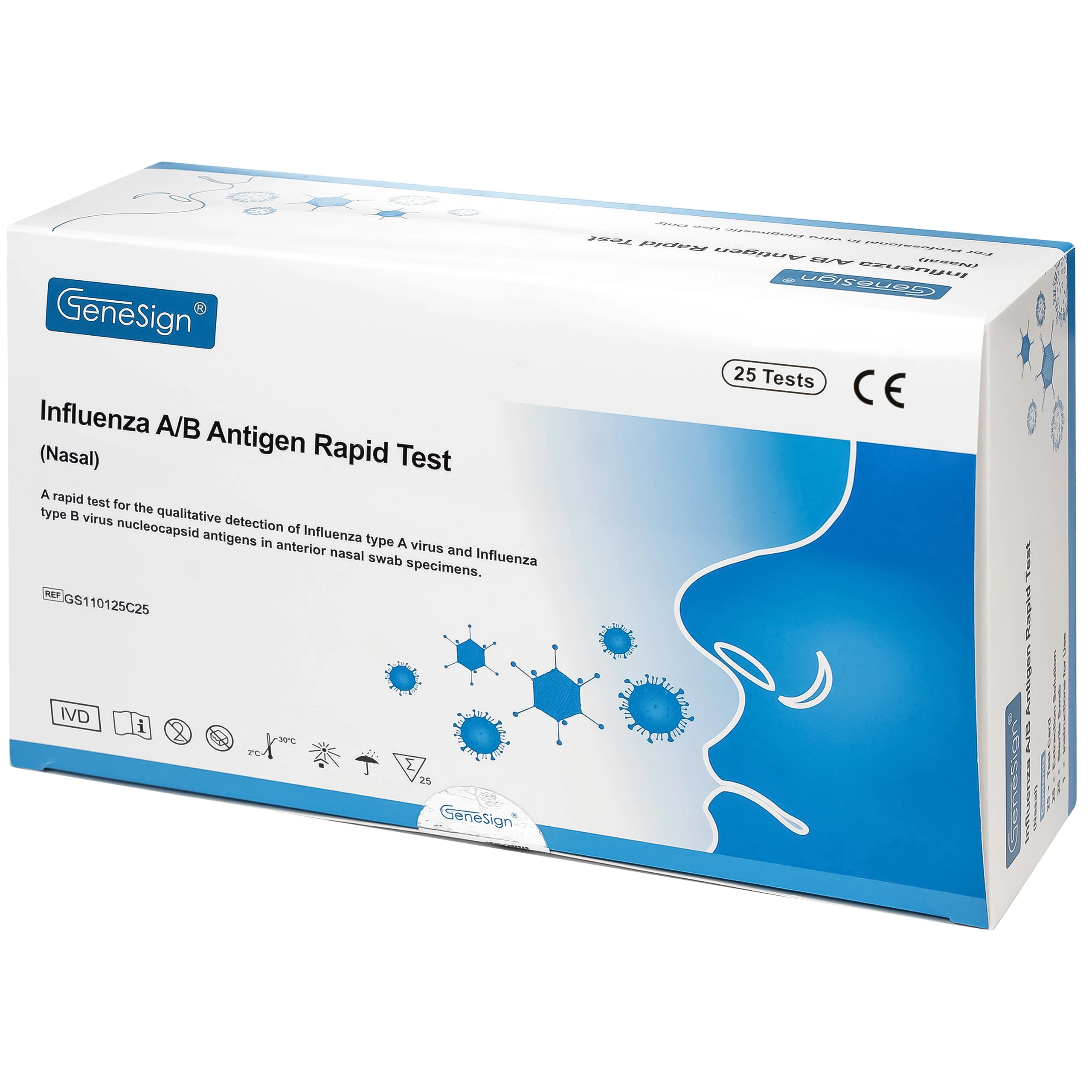 Kit test cúm A/B Genesign (25 kít)