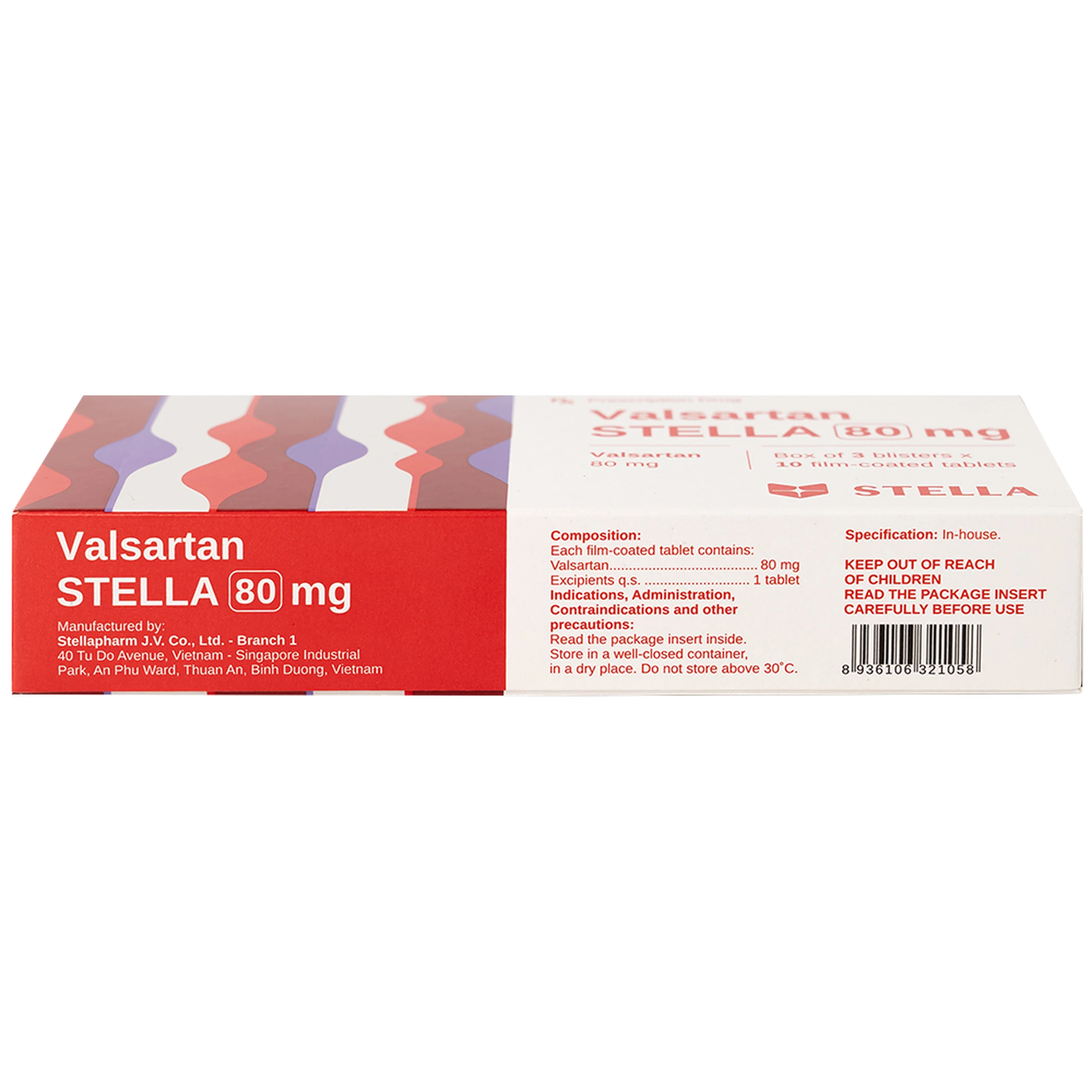 Thuốc Vansartan 80mg Stella điều trị tăng huyết áp, suy tim (3 vỉ x 10 viên)
