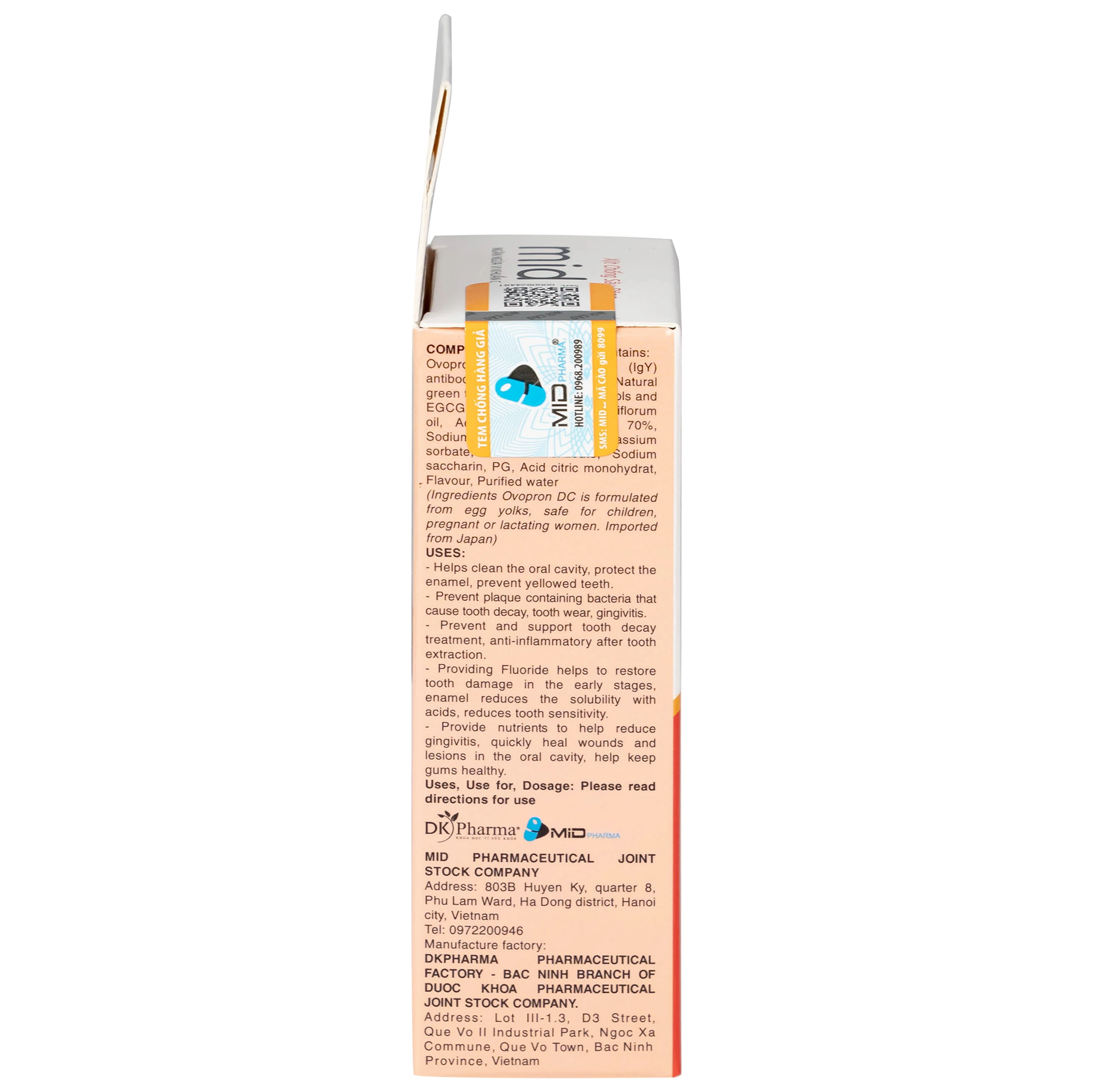 Xịt chống sâu răng Midkid hương táo 20ml giúp làm sạch khoang miệng, bảo vệ men răng