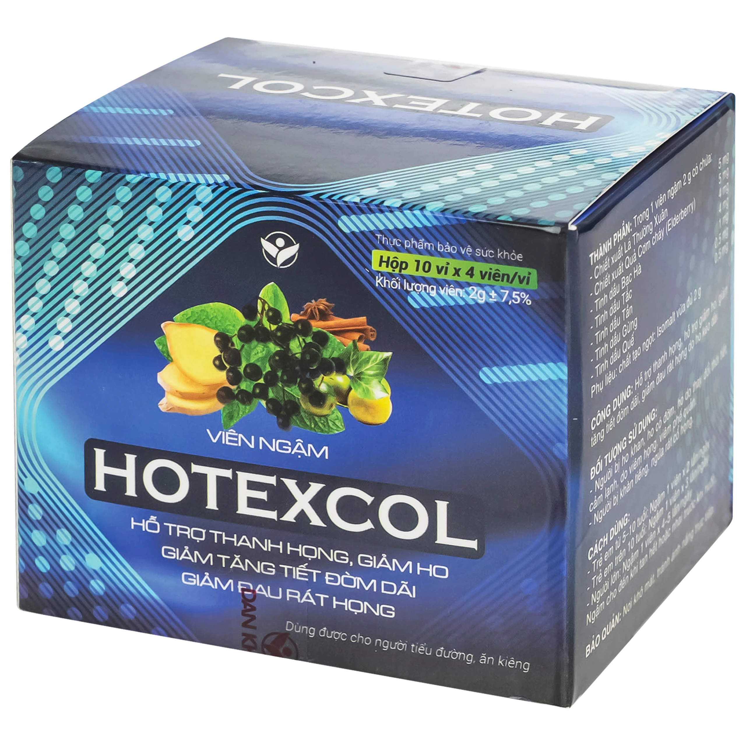 Kẹo Ngậm Ho Thanh Họng Giảm Đờm Hotexcol (10 vỉ x 4 viên)