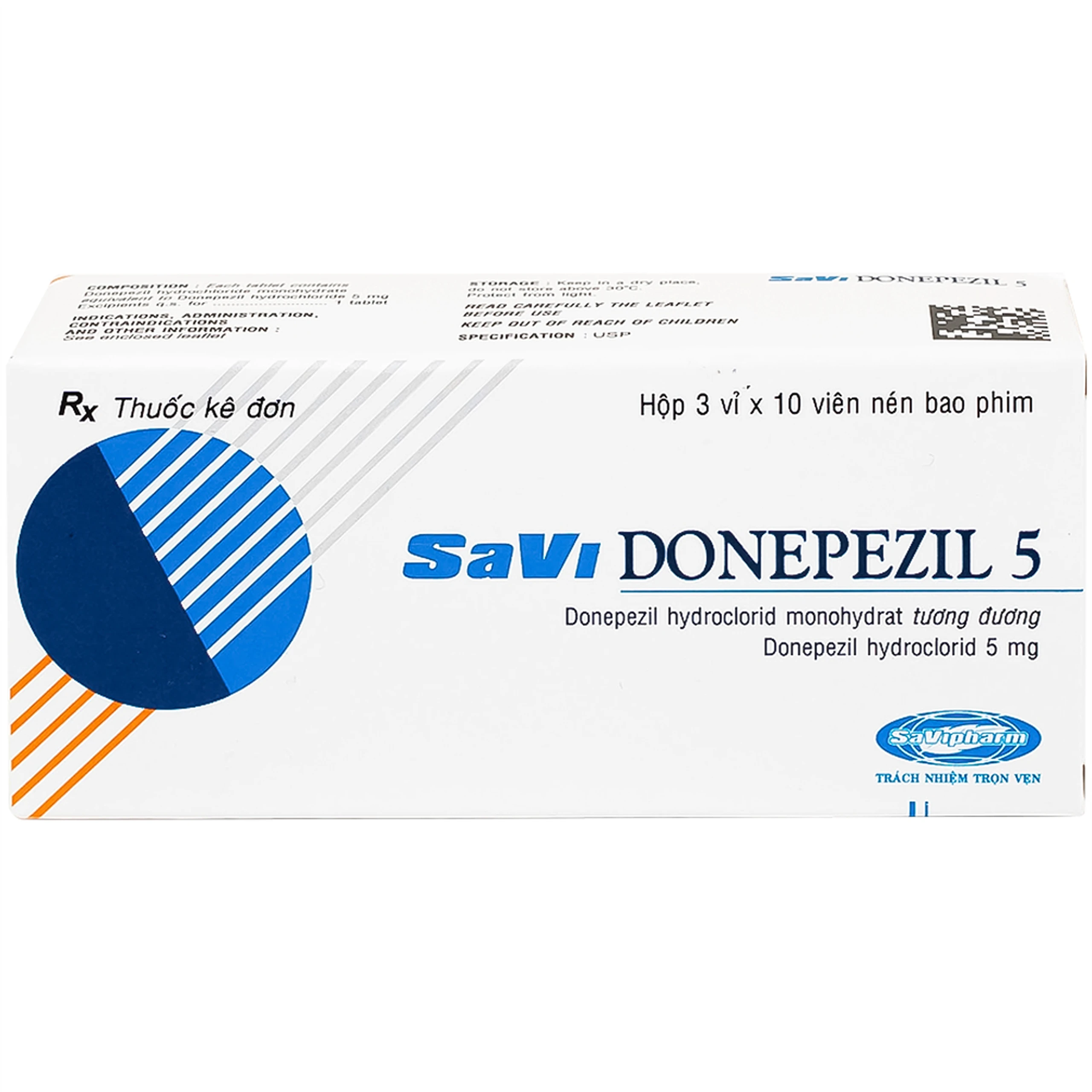 Thuốc Savi Donepezil 5 Savi điều trị triệu chứng suy giảm trí nhớ (3 vỉ x 10 viên) 2