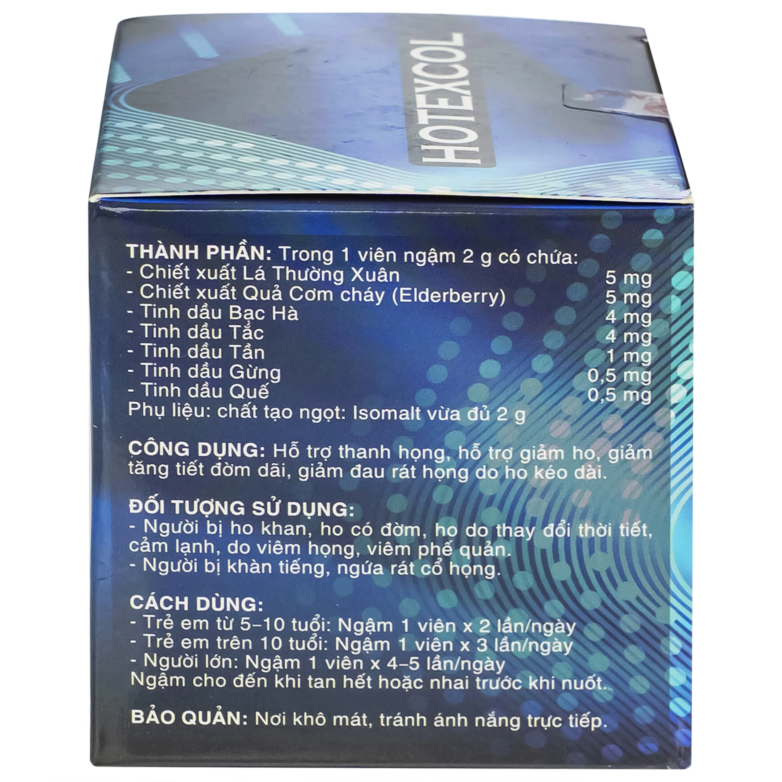 Kẹo Ngậm Ho Thanh Họng Giảm Đờm Hotexcol (10 vỉ x 4 viên)