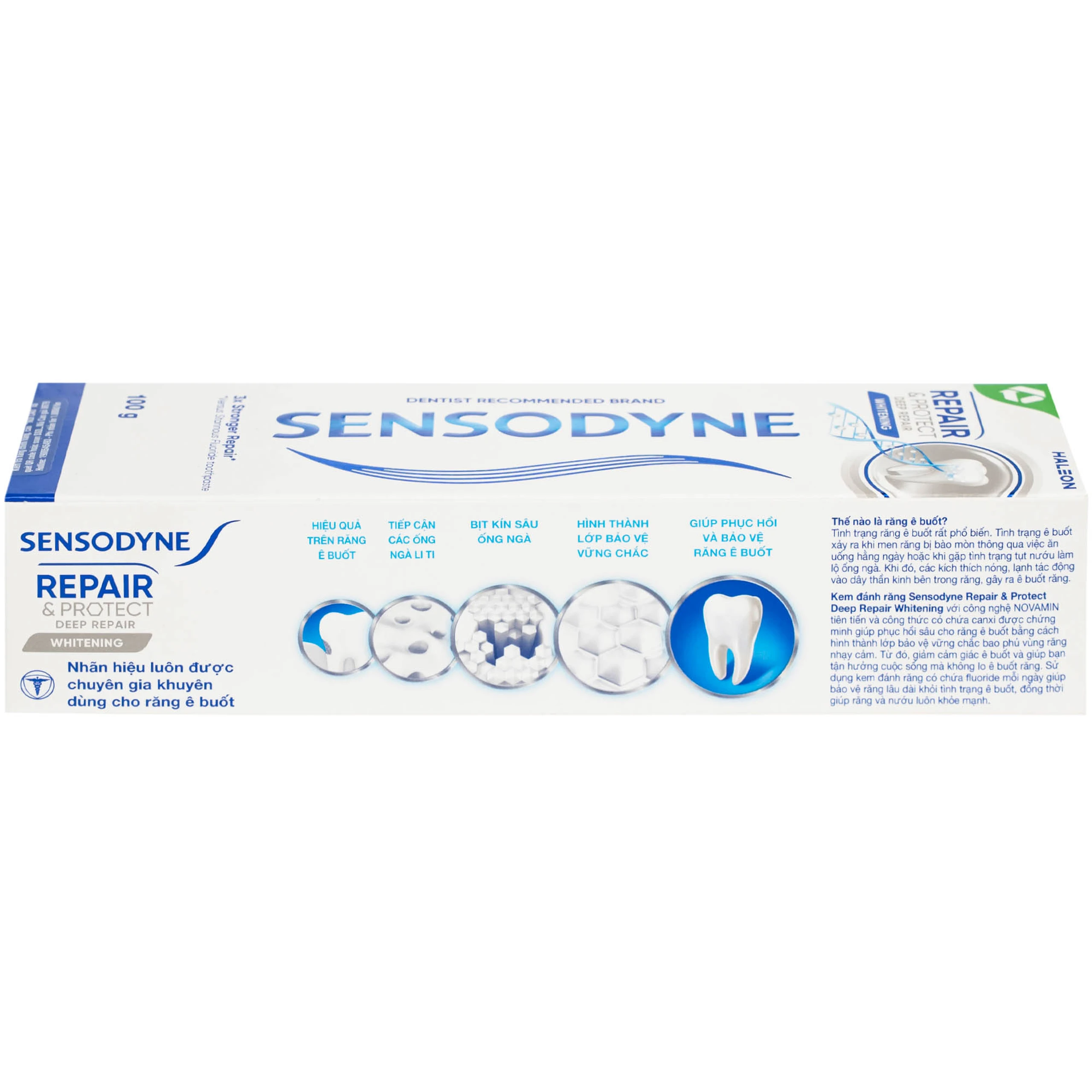 Kem đánh răng Sensodyne Repair And Protect Deep Repair Whitening giảm ê buốt răng, cơ chế phục hồi sâu (100g)