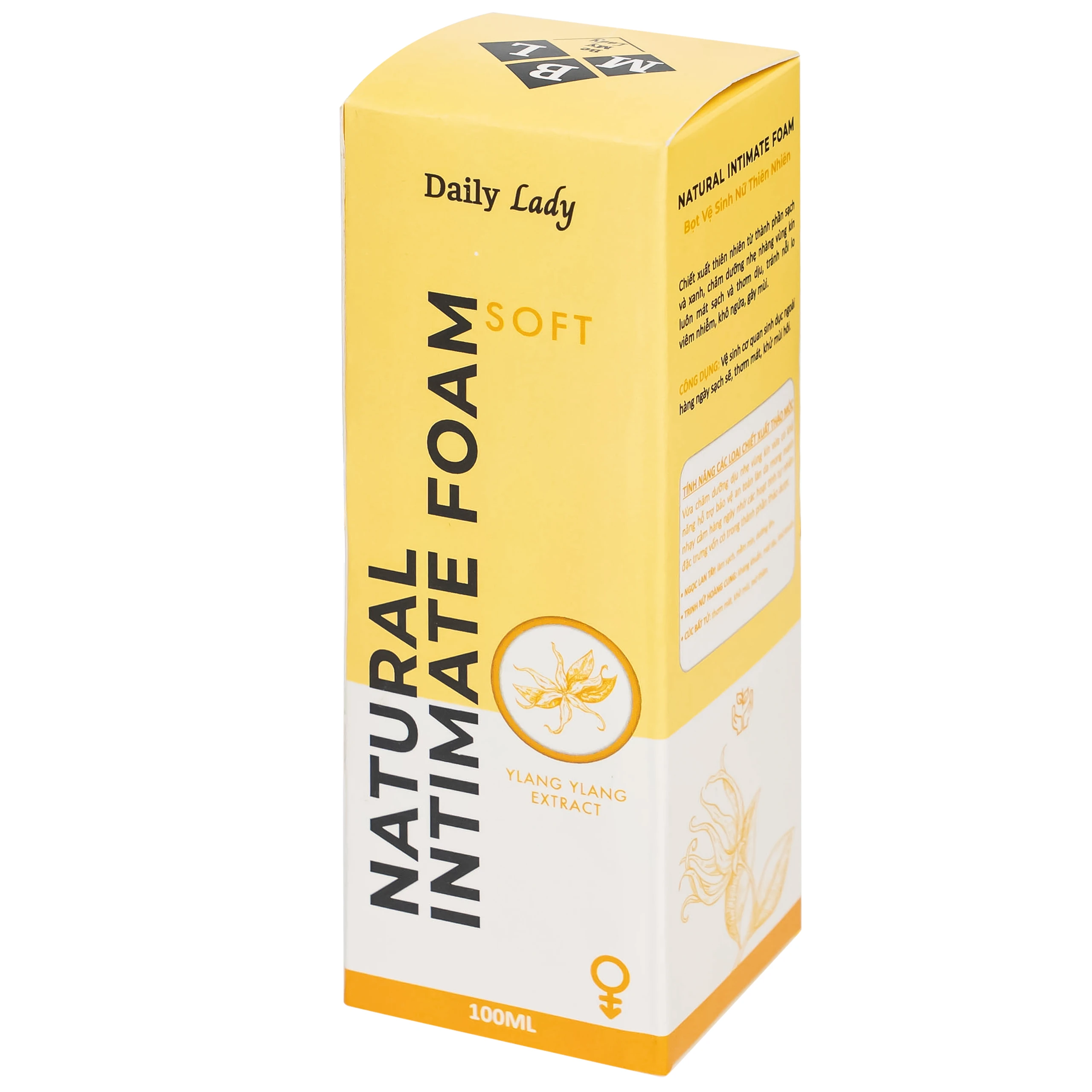 Dung dịch vệ sinh phụ nữ dạng bọt Daily Lady Soft giúp làm sạch, dưỡng ẩm, mềm mịn (100ml)