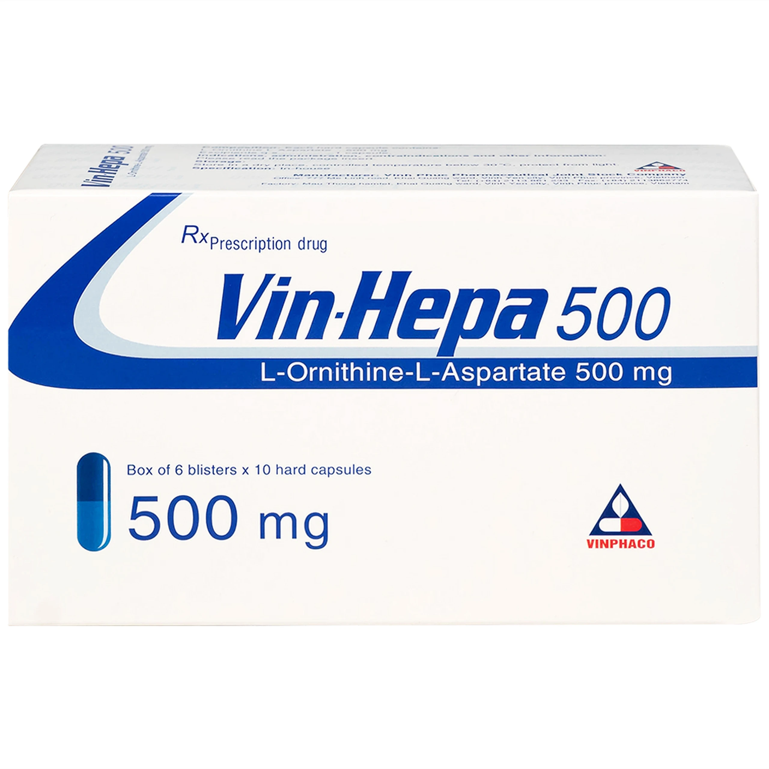 Thuốc Vin-Hepa 500 Vinphaco điều trị các bệnh lý ở gan (6 vỉ x 10 viên)