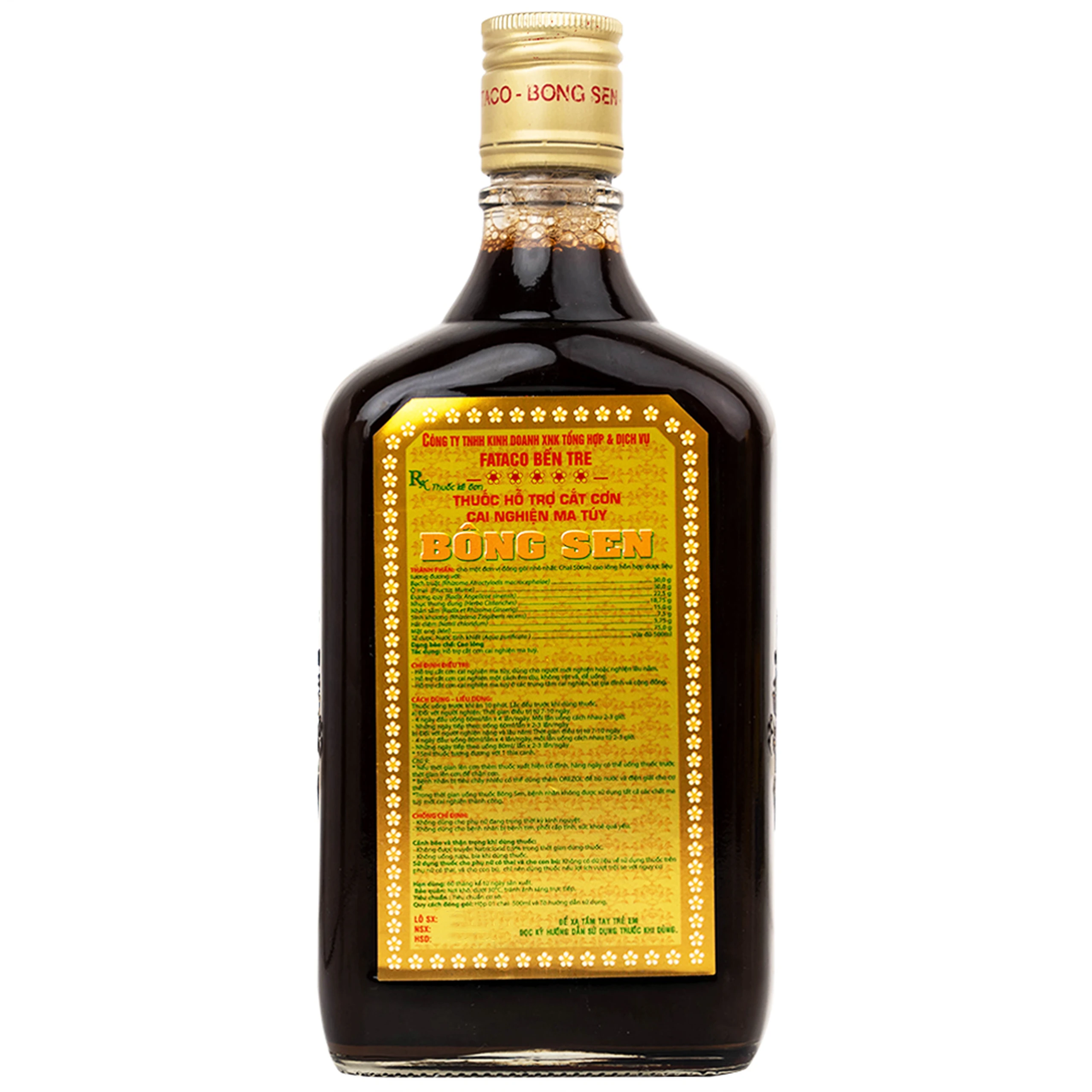 Thuốc nước uống Bông Sen 500ml Fataco hỗ trợ cắt cơn cai nghiện ma túy (4 chai)