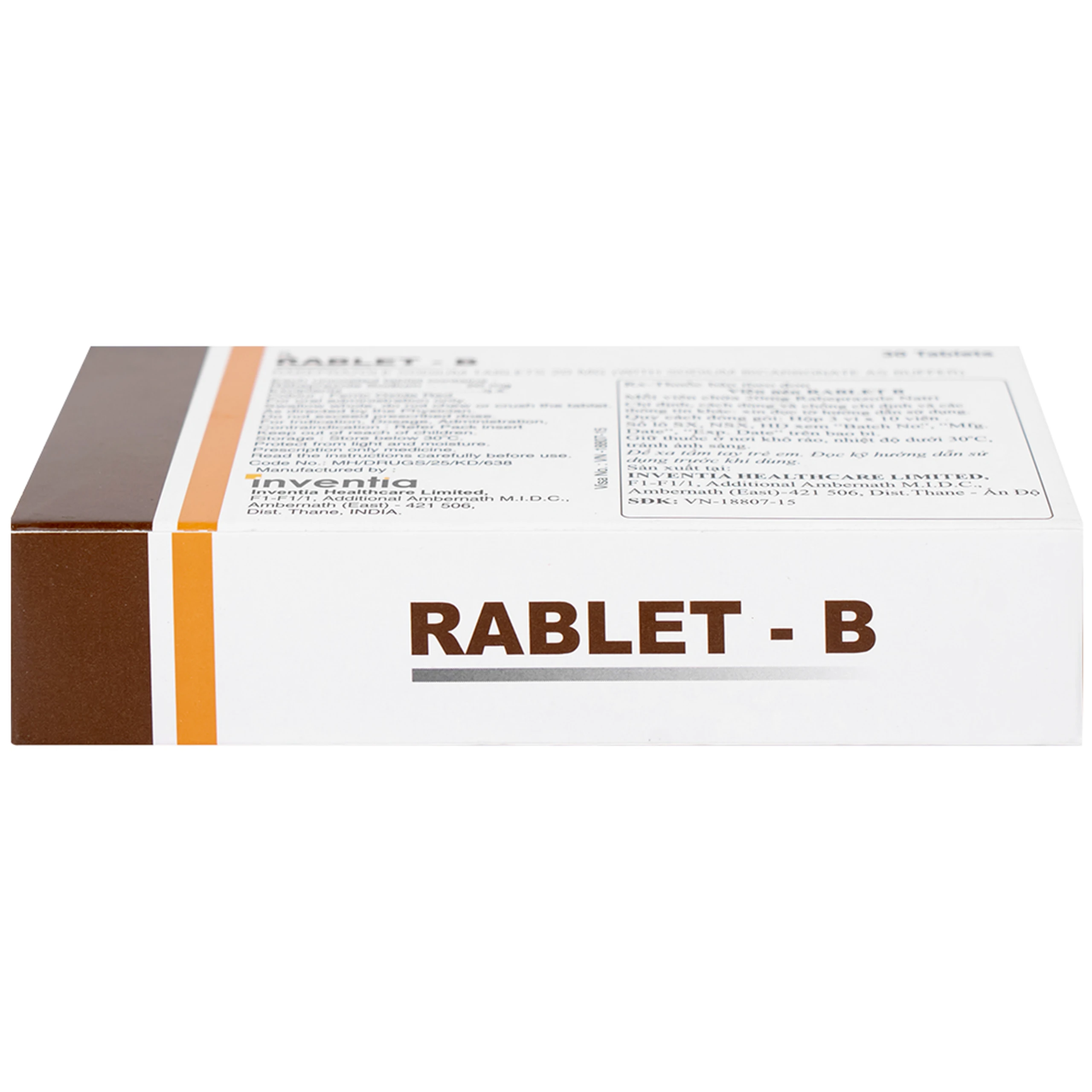 Thuốc Rablet-B Inventia điều trị loét do hội chứng trào ngược dạ dày, thực quản (3 vỉ x 10 viên)