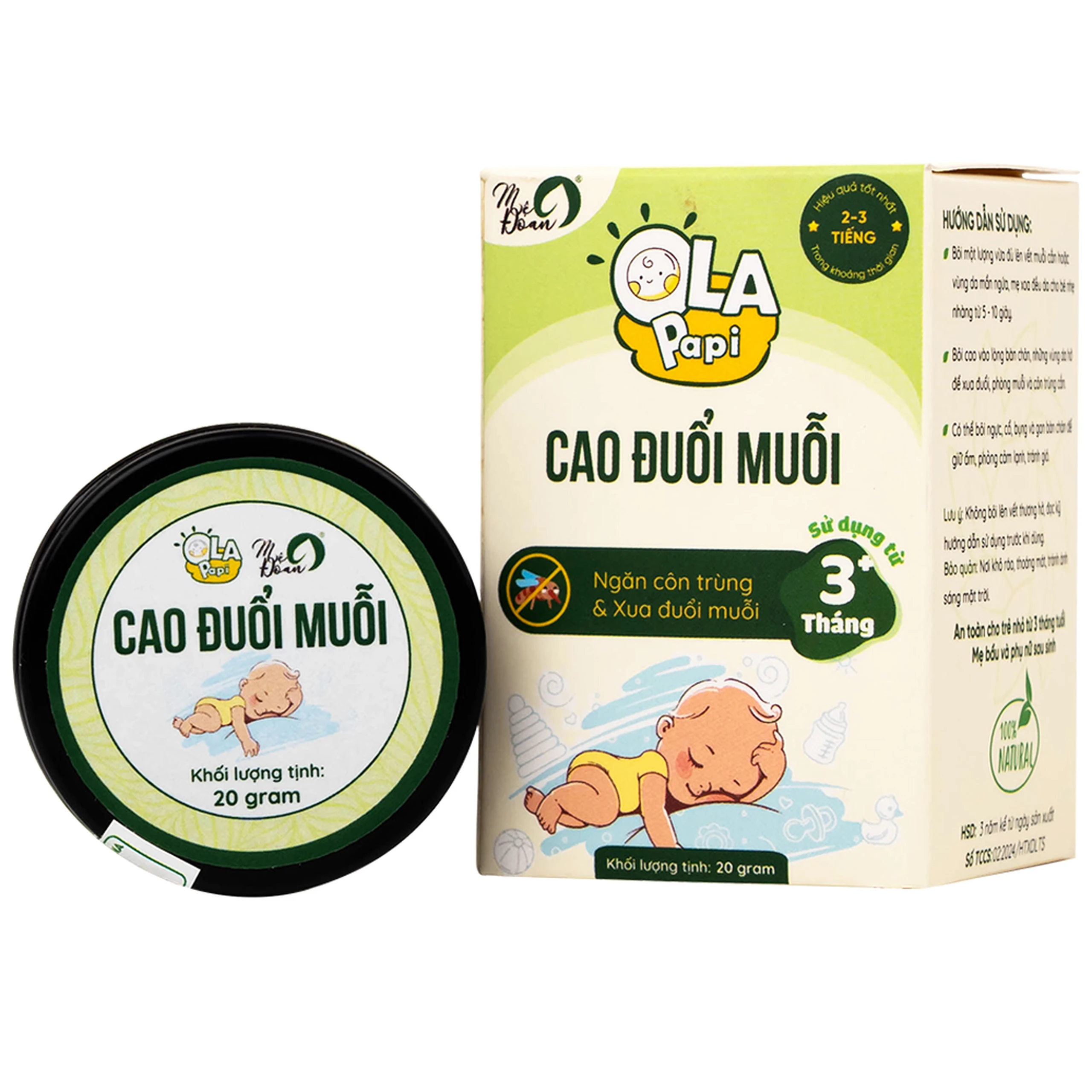 Cao Đuổi Muỗi Cho Bé, Giảm Sưng Tấy Do Côn Trùng Đốt Ola Papi (20g)