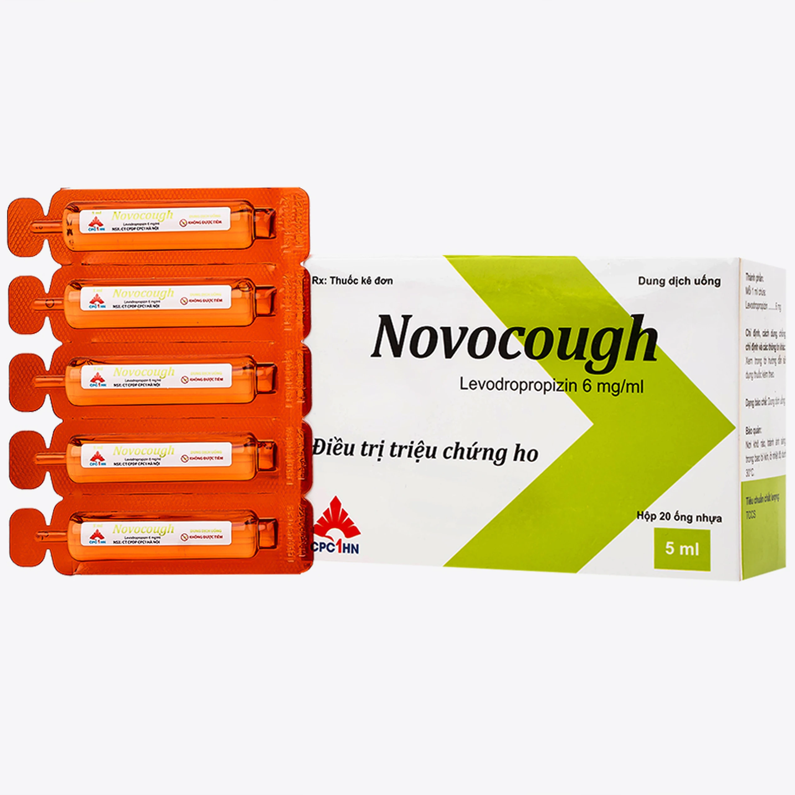 Dung dịch uống Novocough 6mg/ml CPC1HN điều trị triệu chứng ho (20 ống x 5ml)