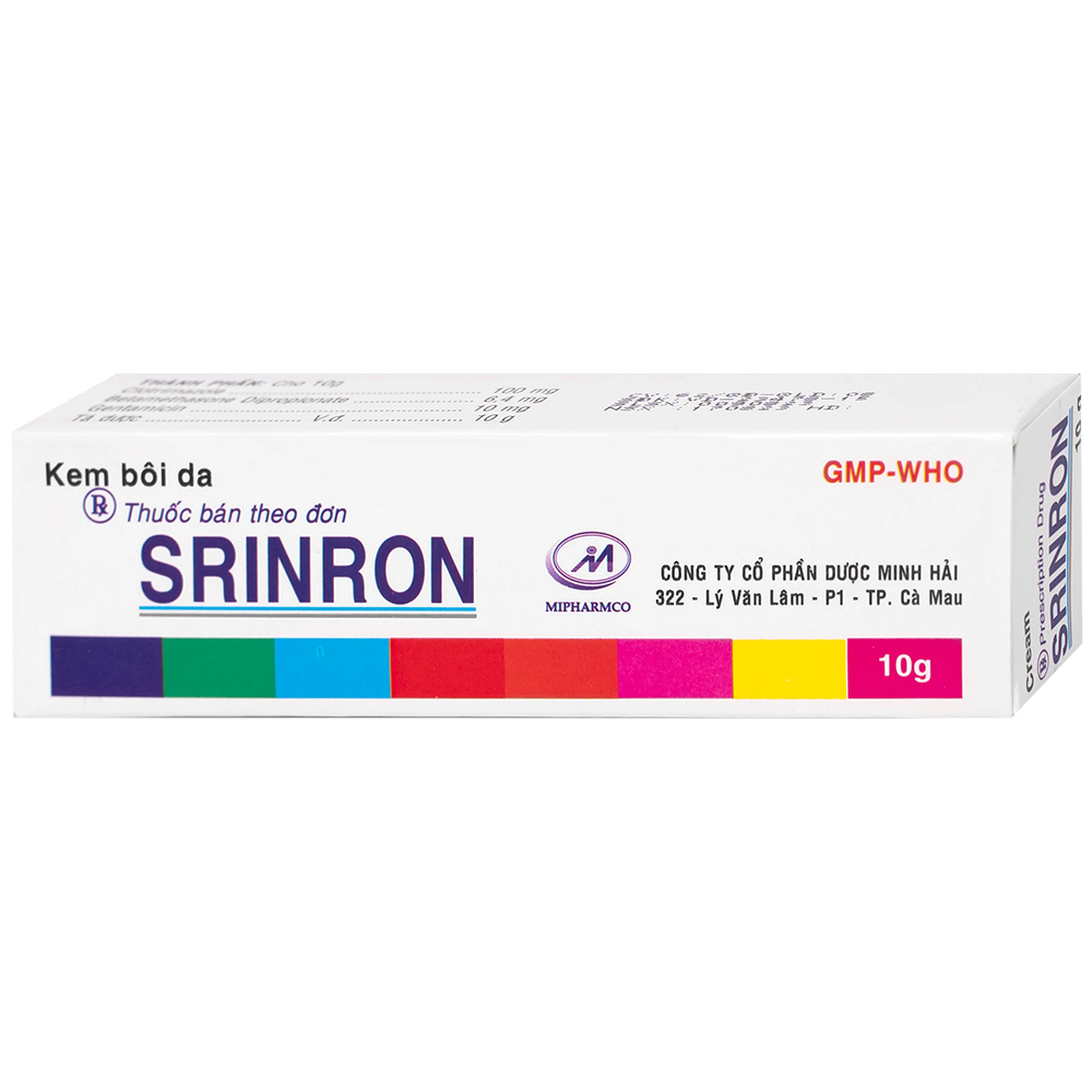 Kem bôi da Srinron 10g Mipharmco điều trị các bệnh về da do nhiễm khuẩn hoặc nấm, bệnh da hỗn hợp