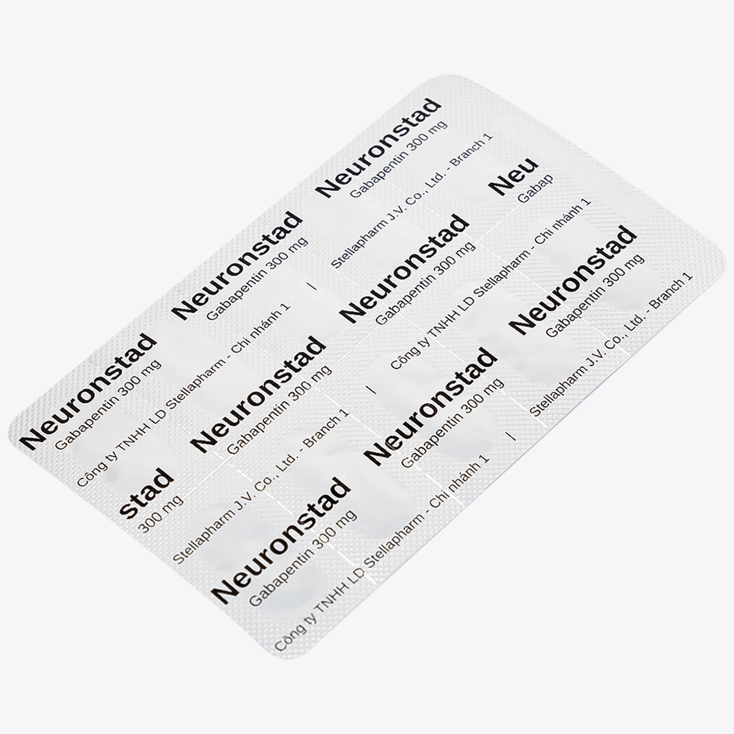 Thuốc Neuronstad 300mg Stella điều trị hỗ trợ động kinh cục bộ (10 vỉ x 10 viên)