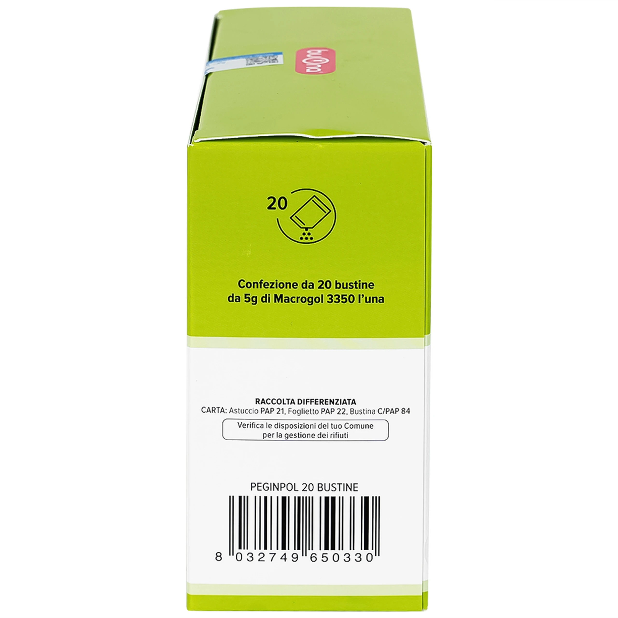 Bột nhuận tràng Buona Peginpol (20 gói x 5g) cải thiện tình trạng táo bón cho trẻ từ 6 tháng tuổi