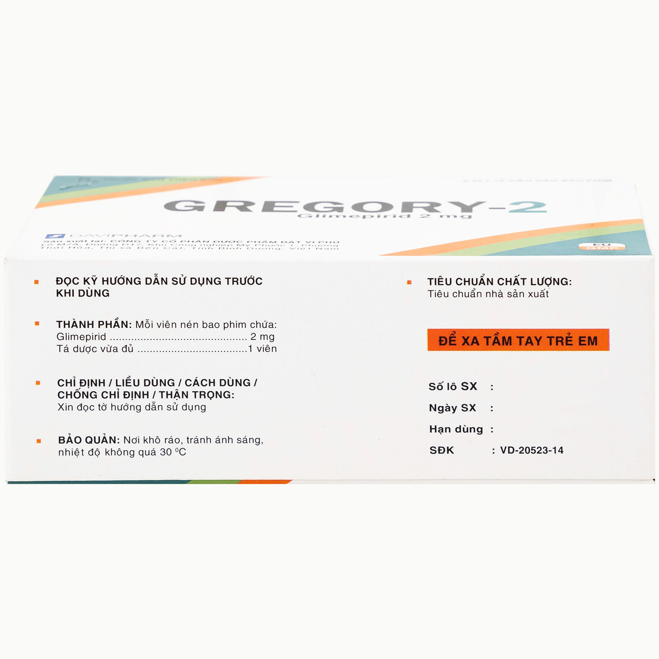Thuốc Gregory-2 Davipharm hỗ trợ cho chế độ ăn kiêng ở bệnh tiểu đường típ 2 (6 vỉ x 10 viên)