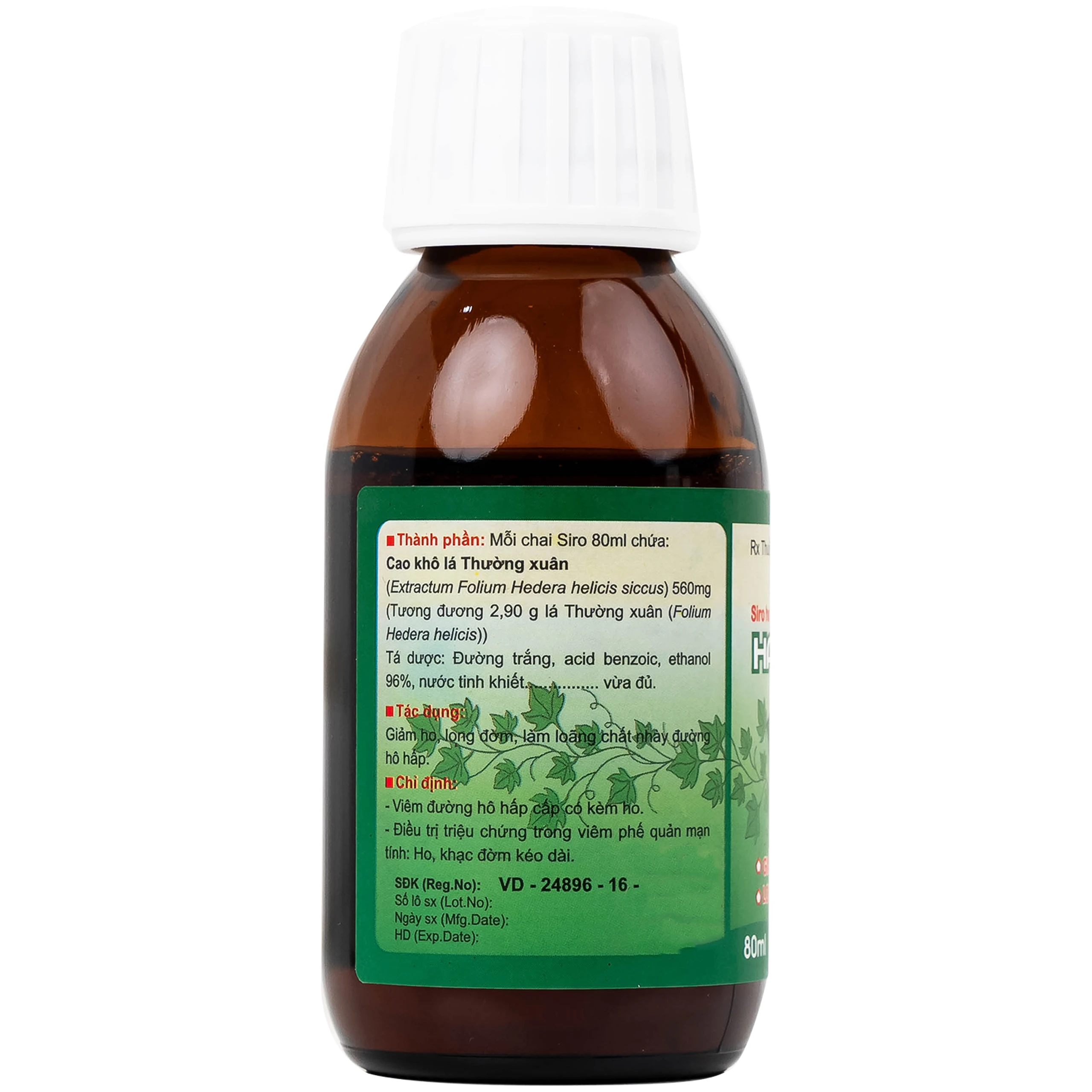 Siro ho Haspan 80ml giảm ho, long đờm, điều trị viêm đường hô hấp cấp có kèm ho