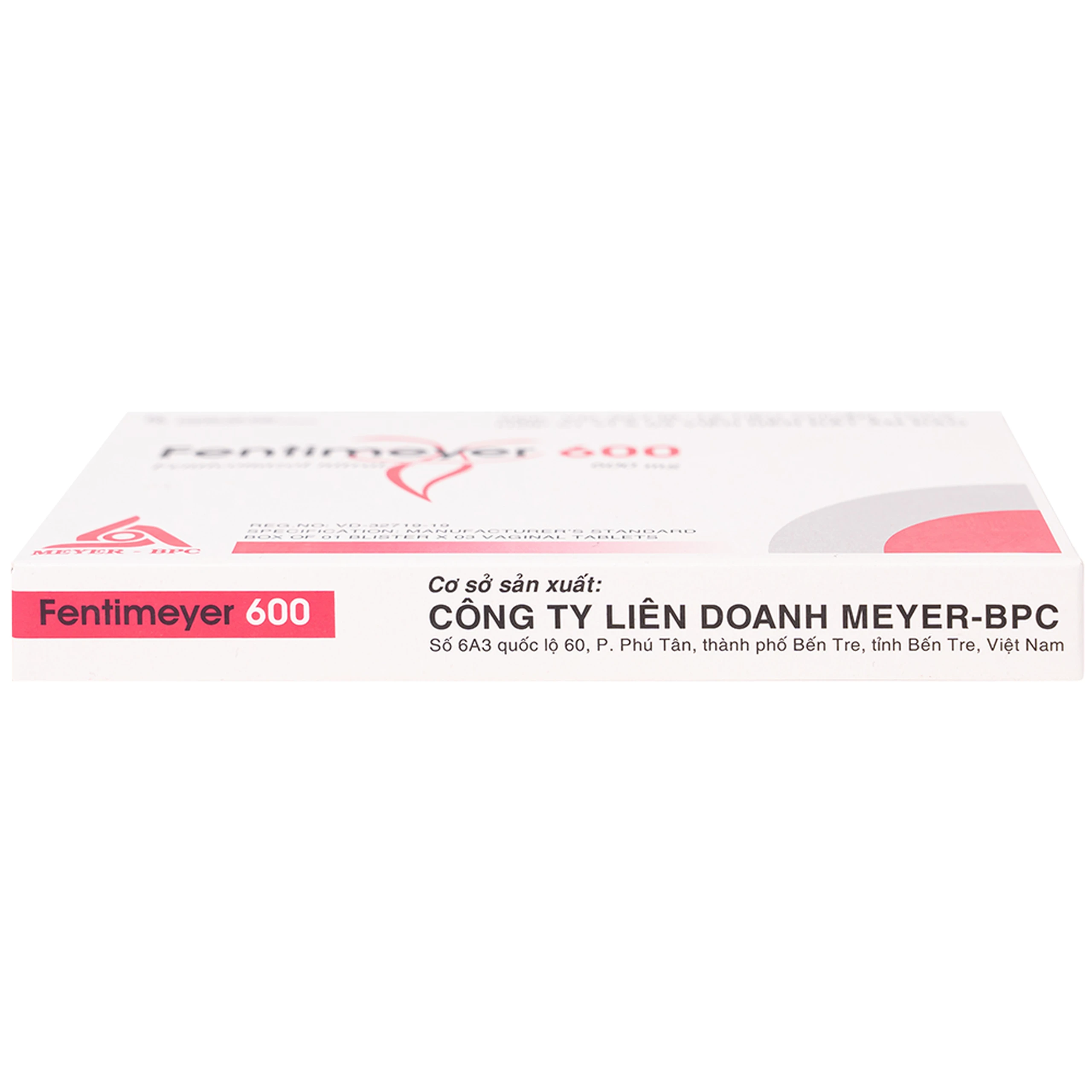 Viên đặt âm đạo Fentimeyer 600 Meyer-BPC điều trị bệnh nấm Candida sinh dục (1 vỉ x 3 viên)