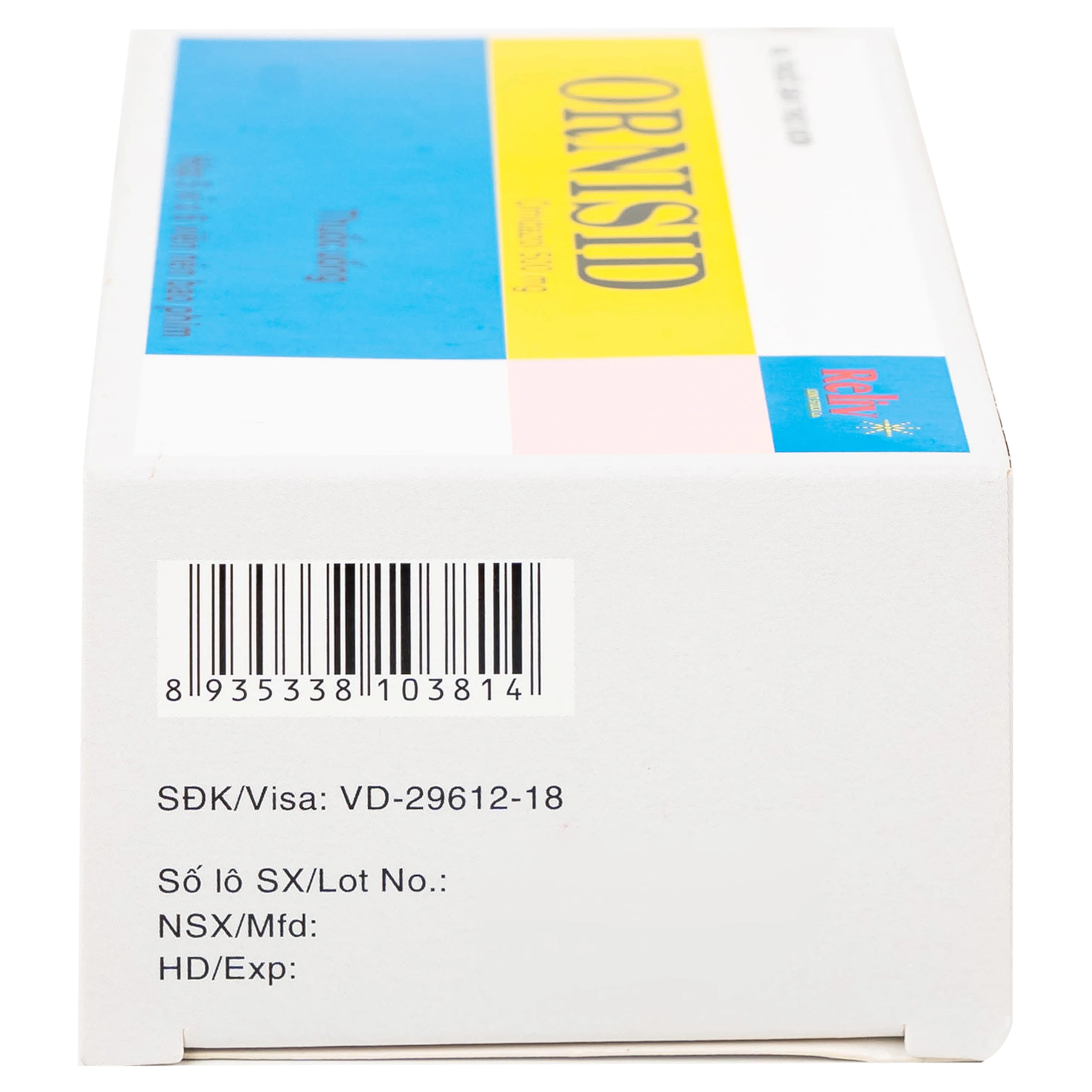 Thuốc Ornisid 500mg Reliv điều trị nhiễm amip ở ruột và gan (5 vỉ x 6 viên)