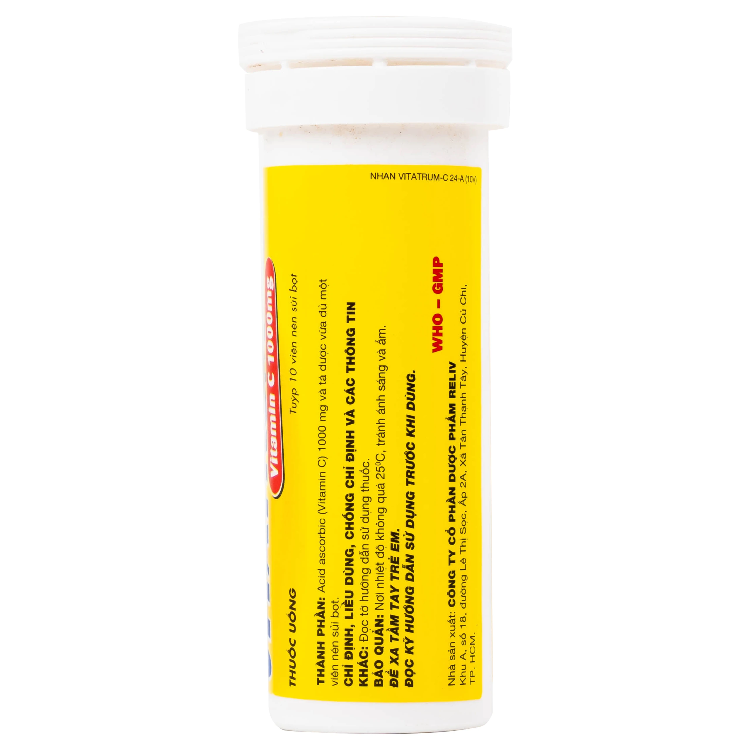 Thuốc Vitatrum C 1000mg Reliv ngăn ngừa và điều trị bệnh do thiếu vitamin C (10 viên)