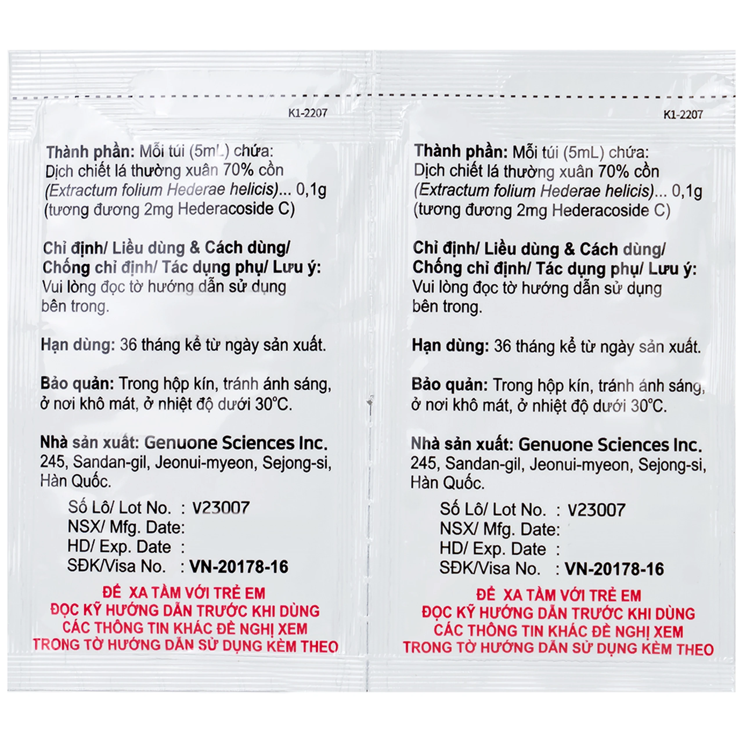 Thuốc Alfokid Syrup Kolmar điều trị giảm ho do viêm phế quản mạn tính, viêm đường hô hấp (20 túi)