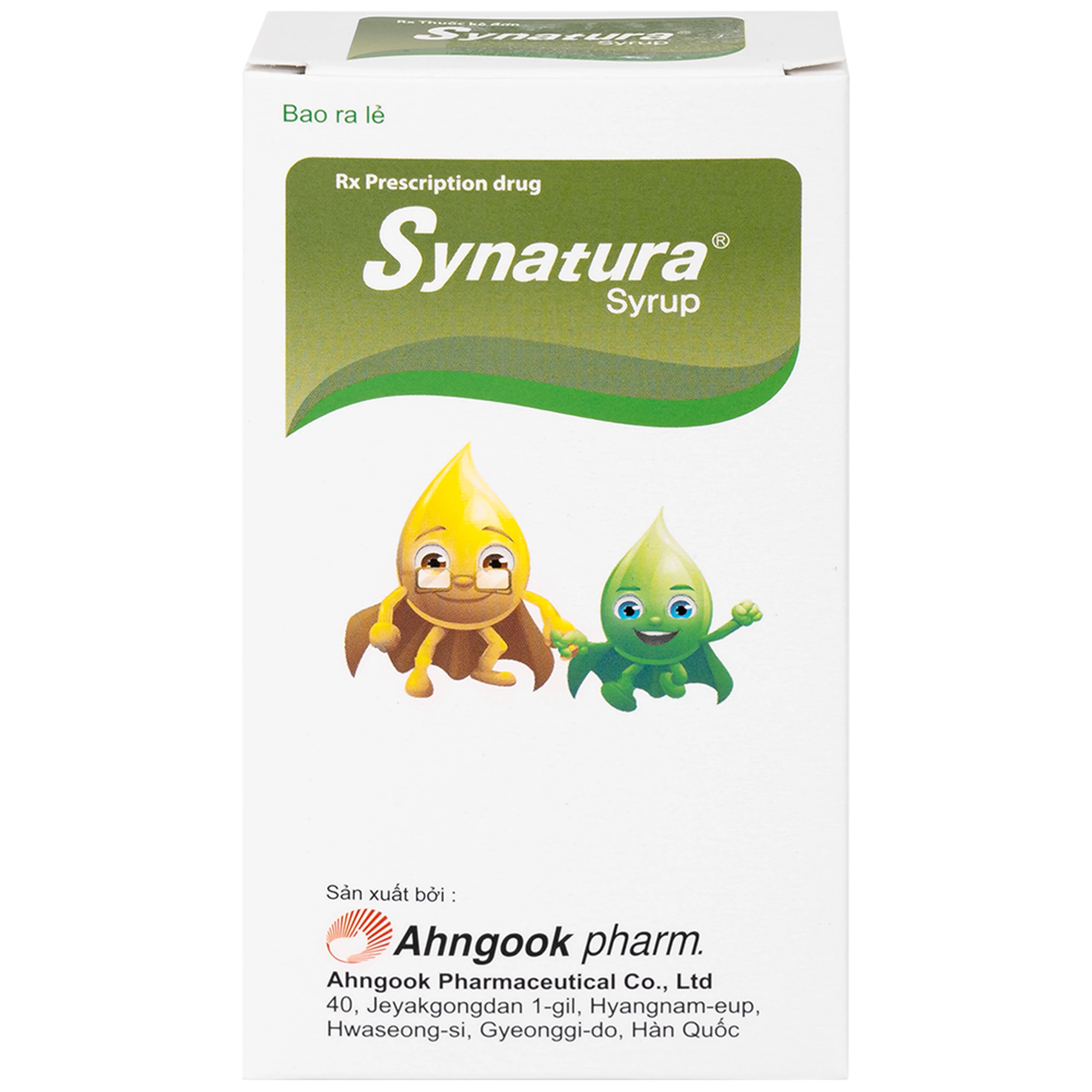 Siro Synatura Syrup AhnGook điều trị nhiễm khuẩn đường hô hấp trên cấp tính và viêm phế quản mạn tính (9 gói x 10ml)