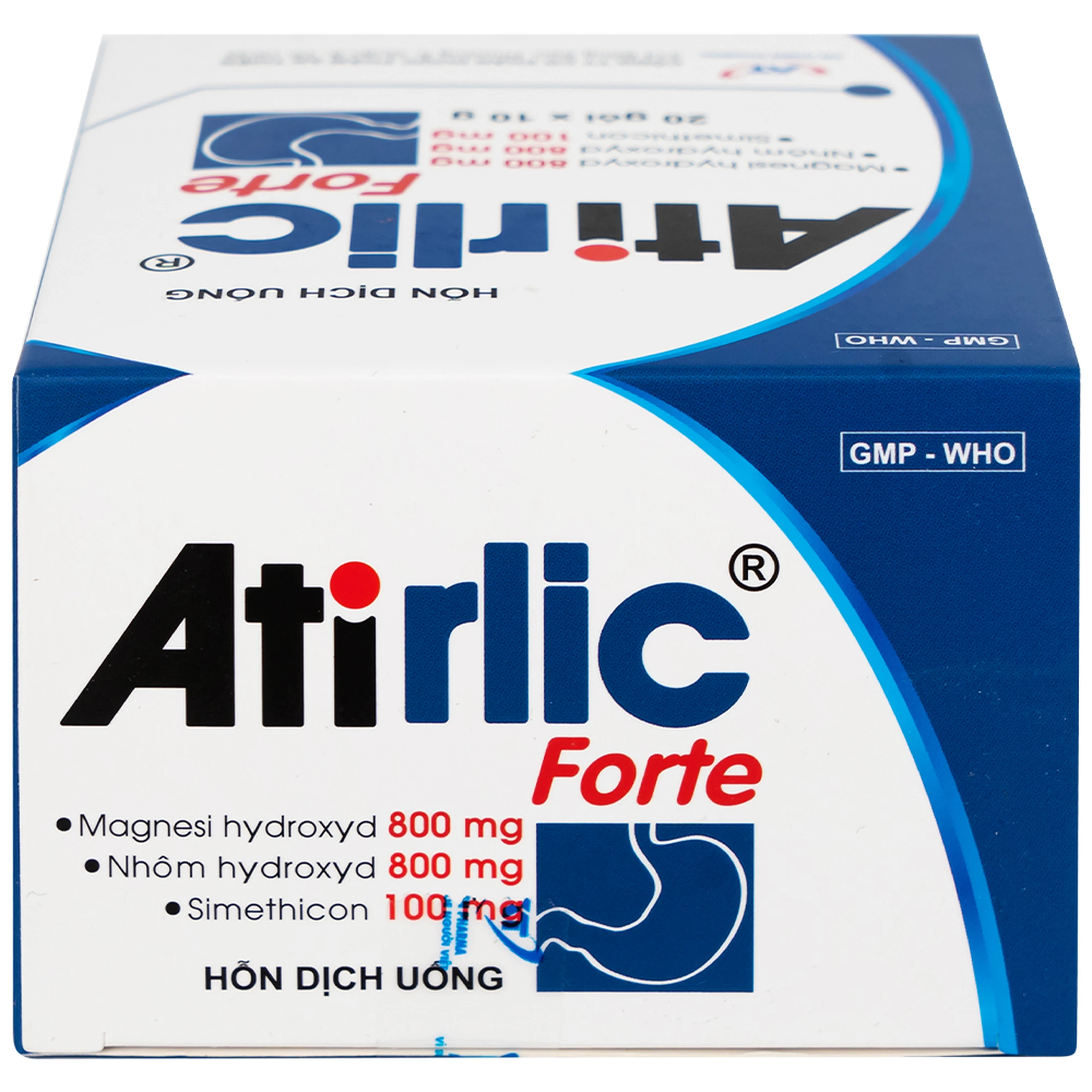 Hỗn dịch uống Atirlic forte 10g An Thiên giảm triệu chứng tăng acid dạ dày (20 gói)