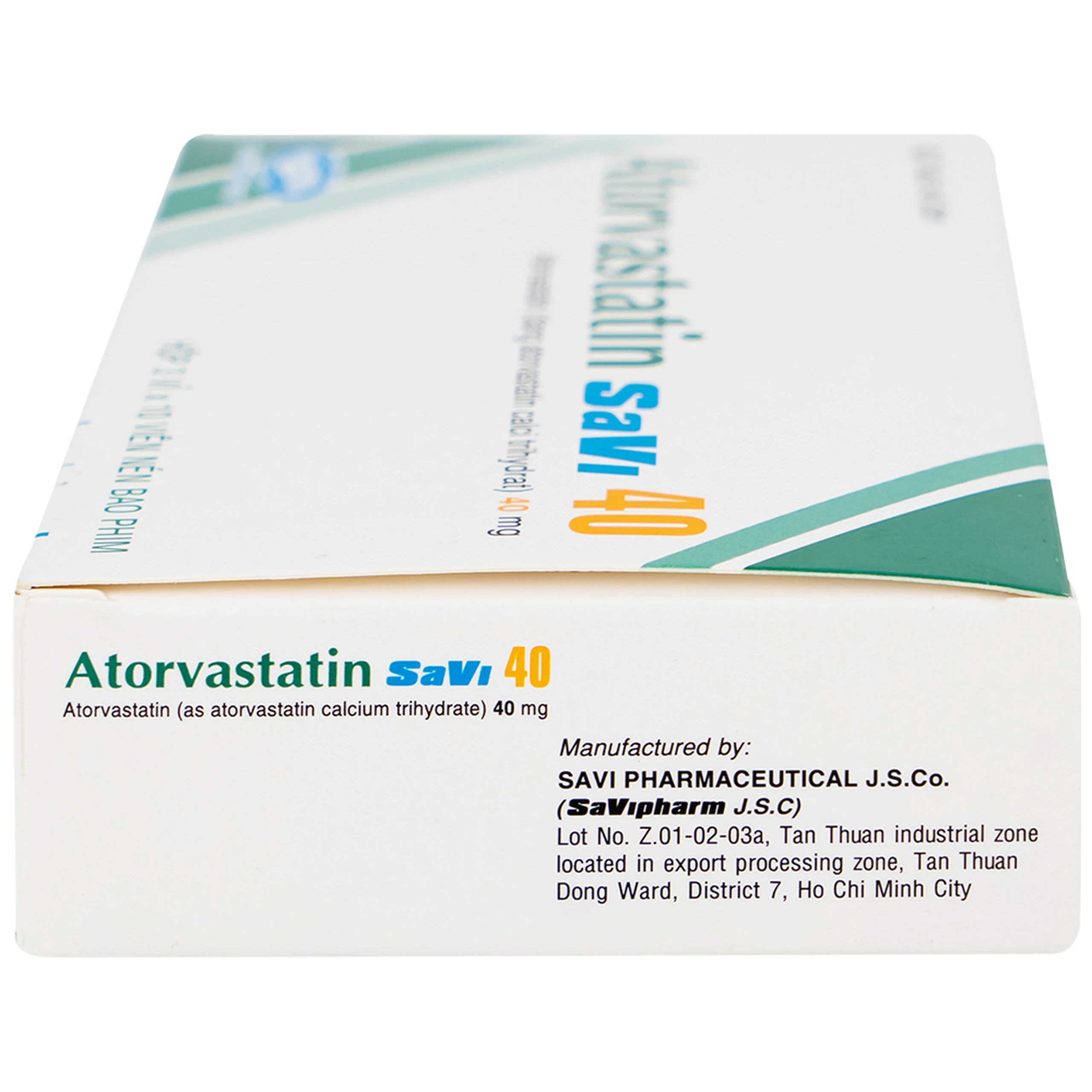 Thuốc Atorvastatin 40mg Savi điều trị rối loạn lipid máu, mỡ máu, cholesterol máu cao (3 vỉ x 10 viên)