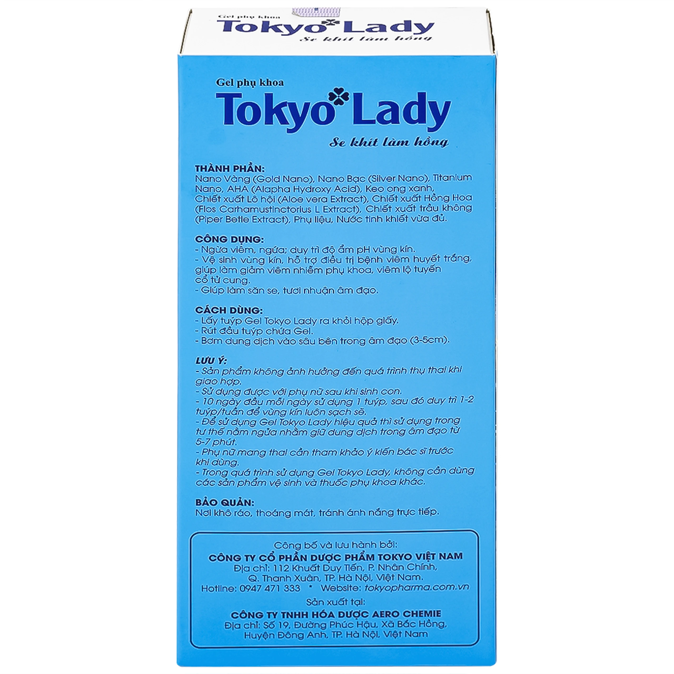 Gel phụ khoa Tokyo Lady (5 tuýp x 3ml) hỗ trợ điều trị viêm ngứa, huyết trắng, se khít làm hồng âm đạo 