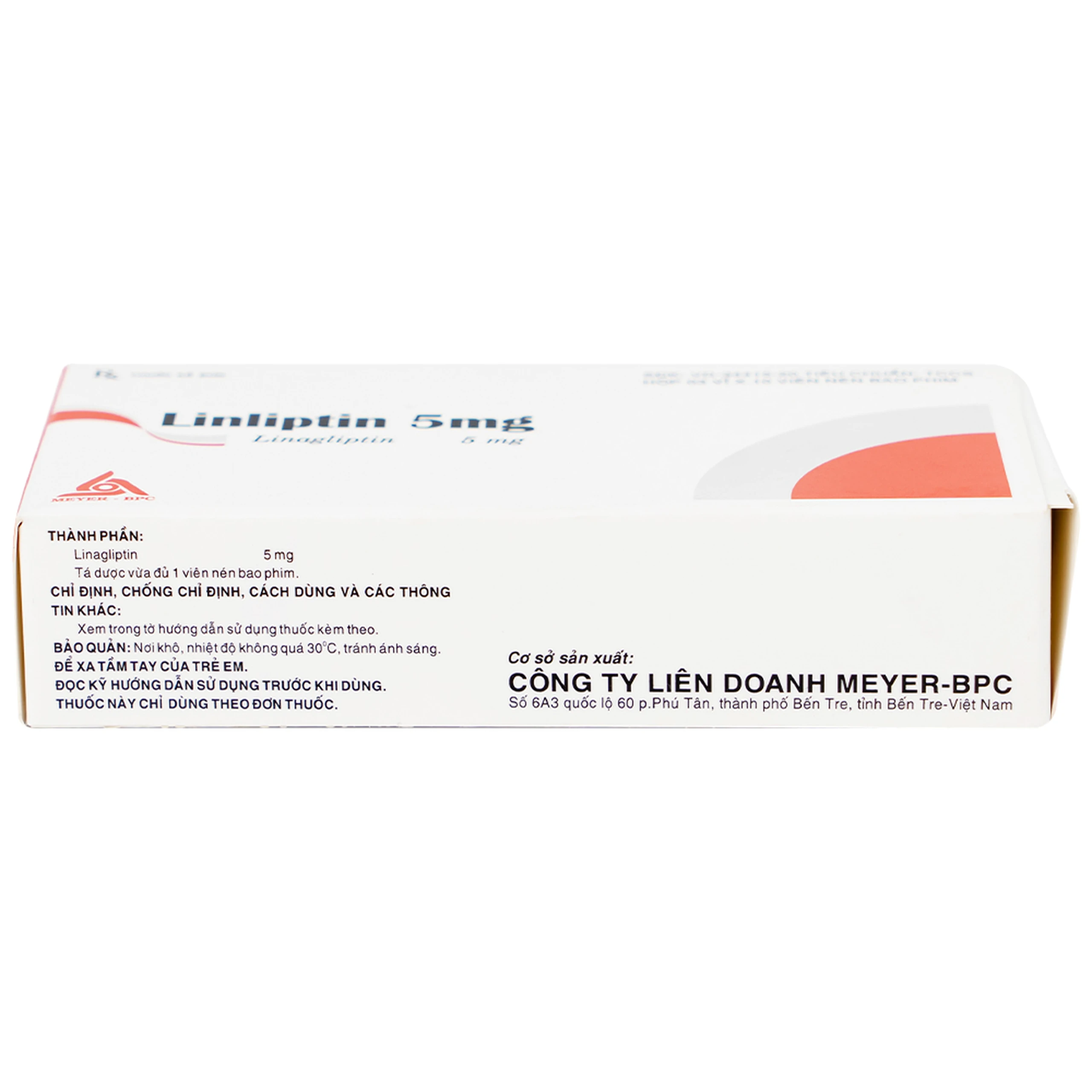 Thuốc Linliptin 5mg Meyer - BPC điều trị đái tháo đường típ 2 (3 vỉ x 10 viên)