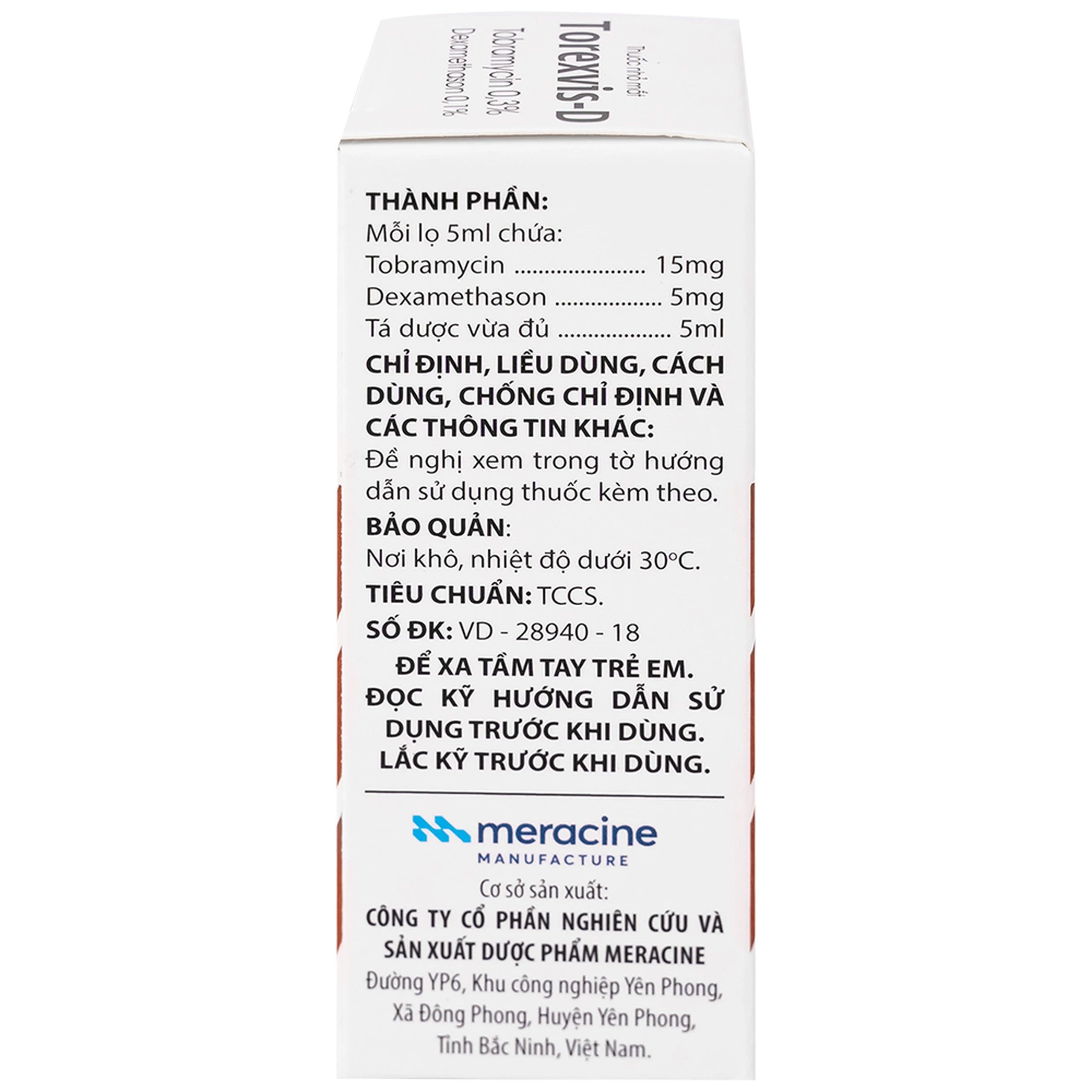 Thuốc nhỏ mắt Torexvis 0,3% Gia Nguyễn phòng và điều trị viêm và ngăn ngừa nhiễm khuẩn (5ml)