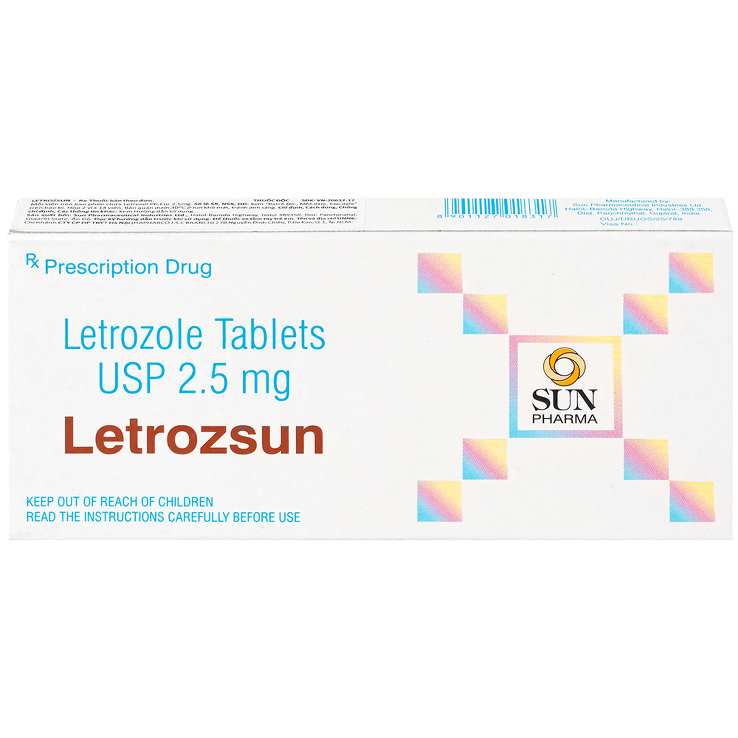 Thuốc Letrozsun 2.5mg Sun Pharma hỗ trợ điều trị ung thư vú (2 vỉ x 14 viên)