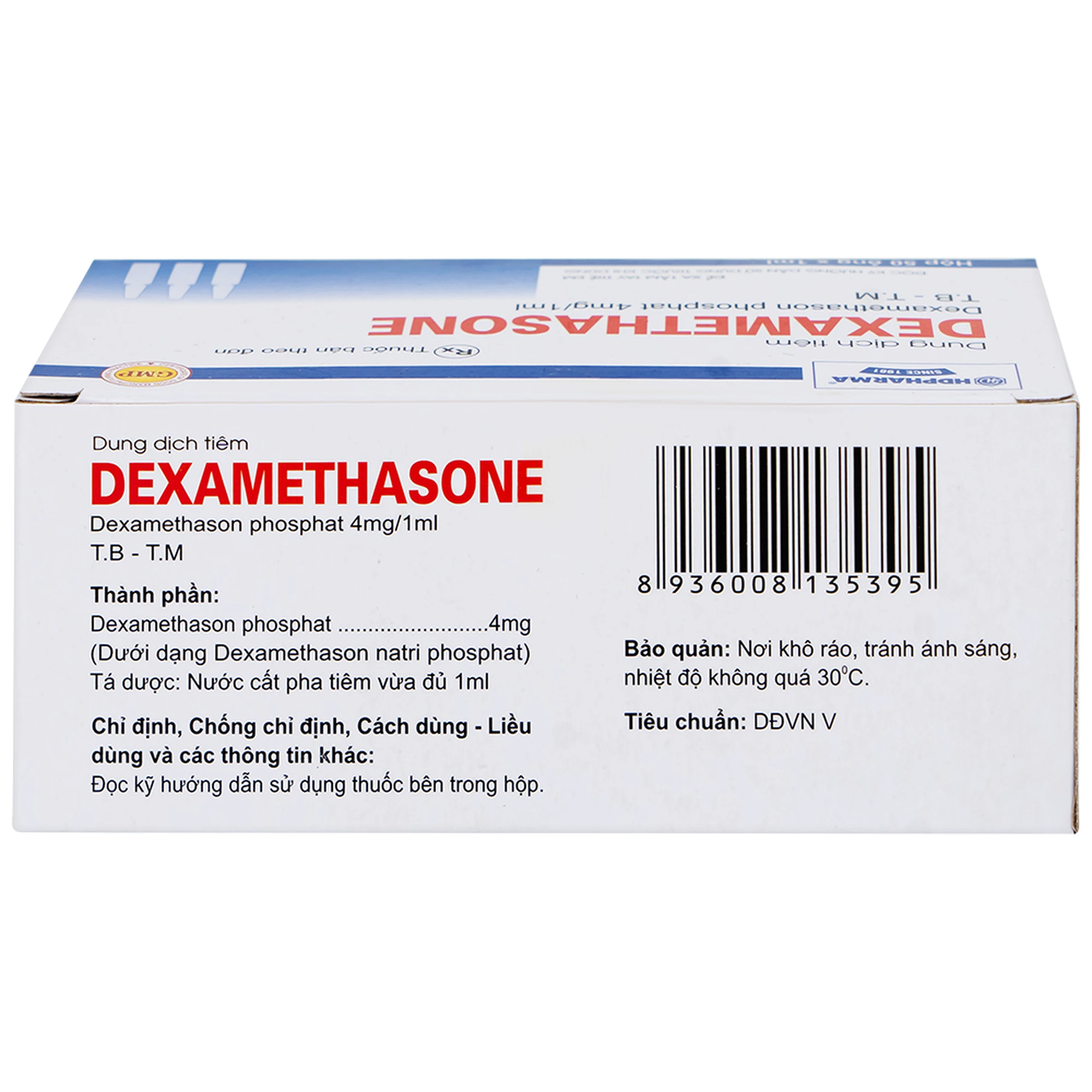 Dung dịch tiêm Dexamethasone 4mg/1ml điều trị trạng thái hen, bệnh dị ứng nặng, phản ứng sau truyền máu (50 ống)