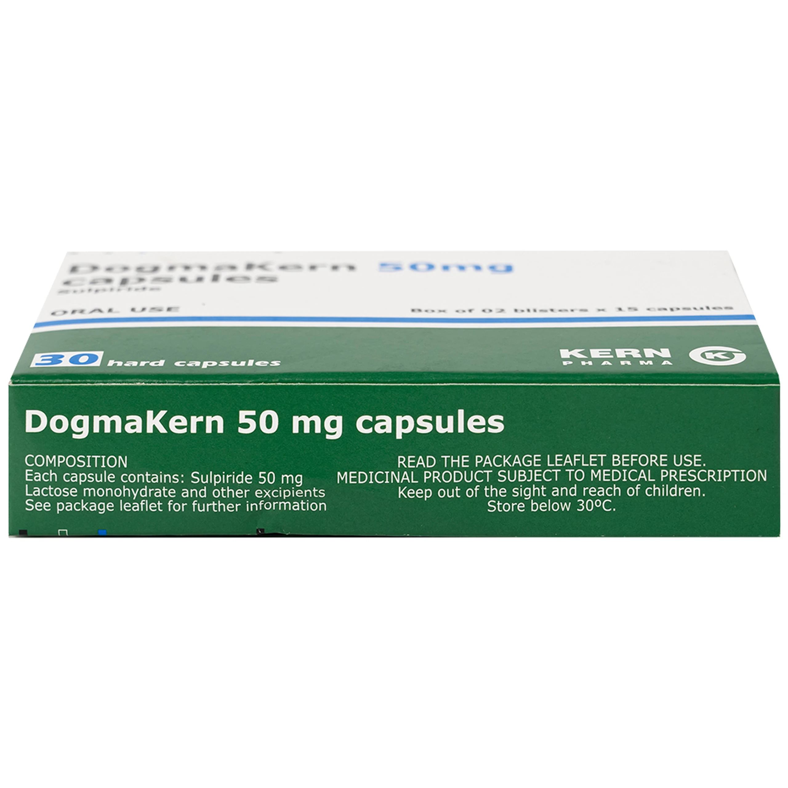 Thuốc DogmaKern 50mg capsules điều trị tâm thần phân liệt cấp và mạn tính (2 vỉ x 15 viên)