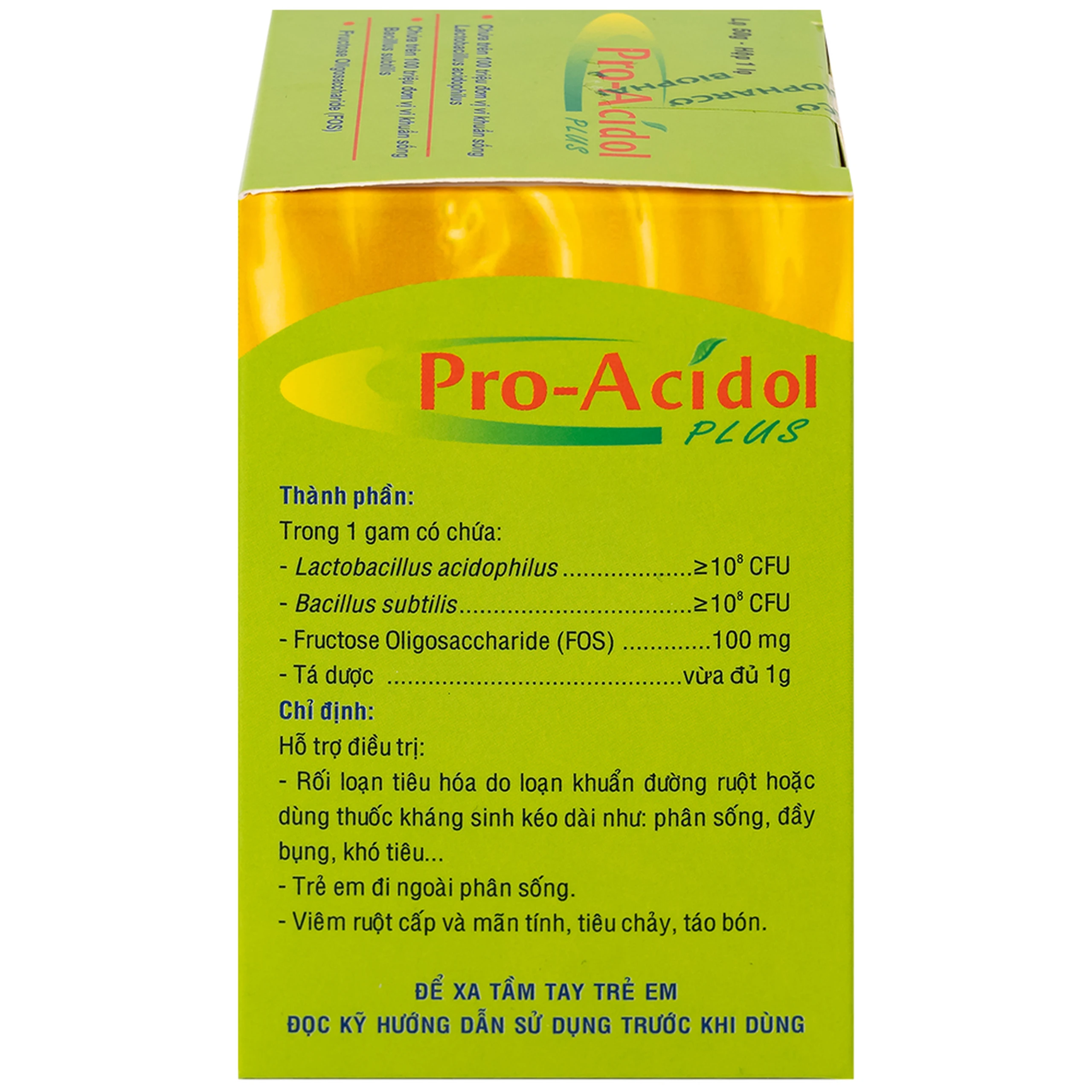 Thuốc Pro-Acidol Plus 50g Biopharco điều trị rối loạn tiêu hóa, viêm ruột, tiêu chảy, táo bón 