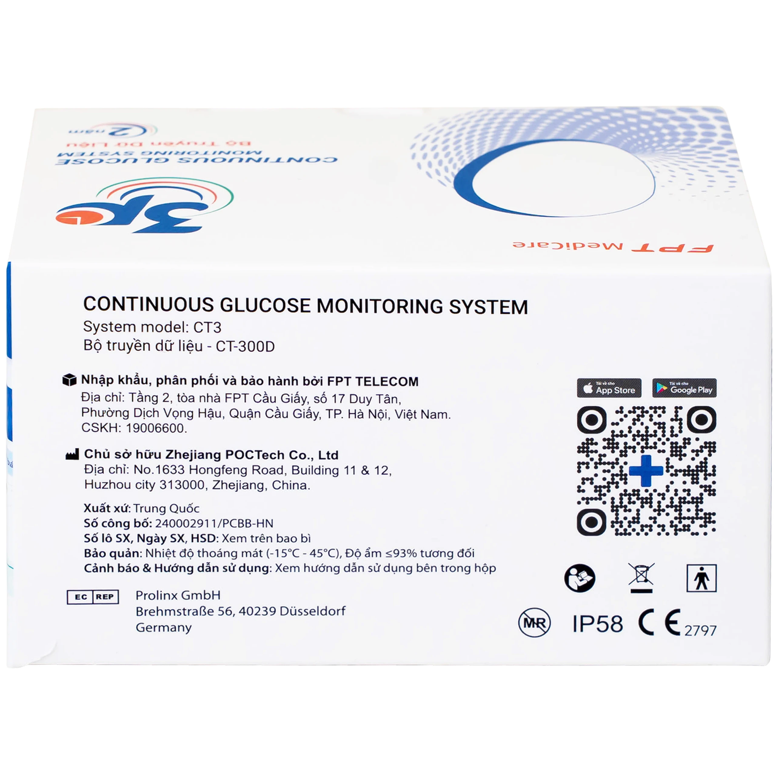 Bộ truyền dữ liệu máy đo đường huyết liên tục 3P dùng cho người bị tiểu đường