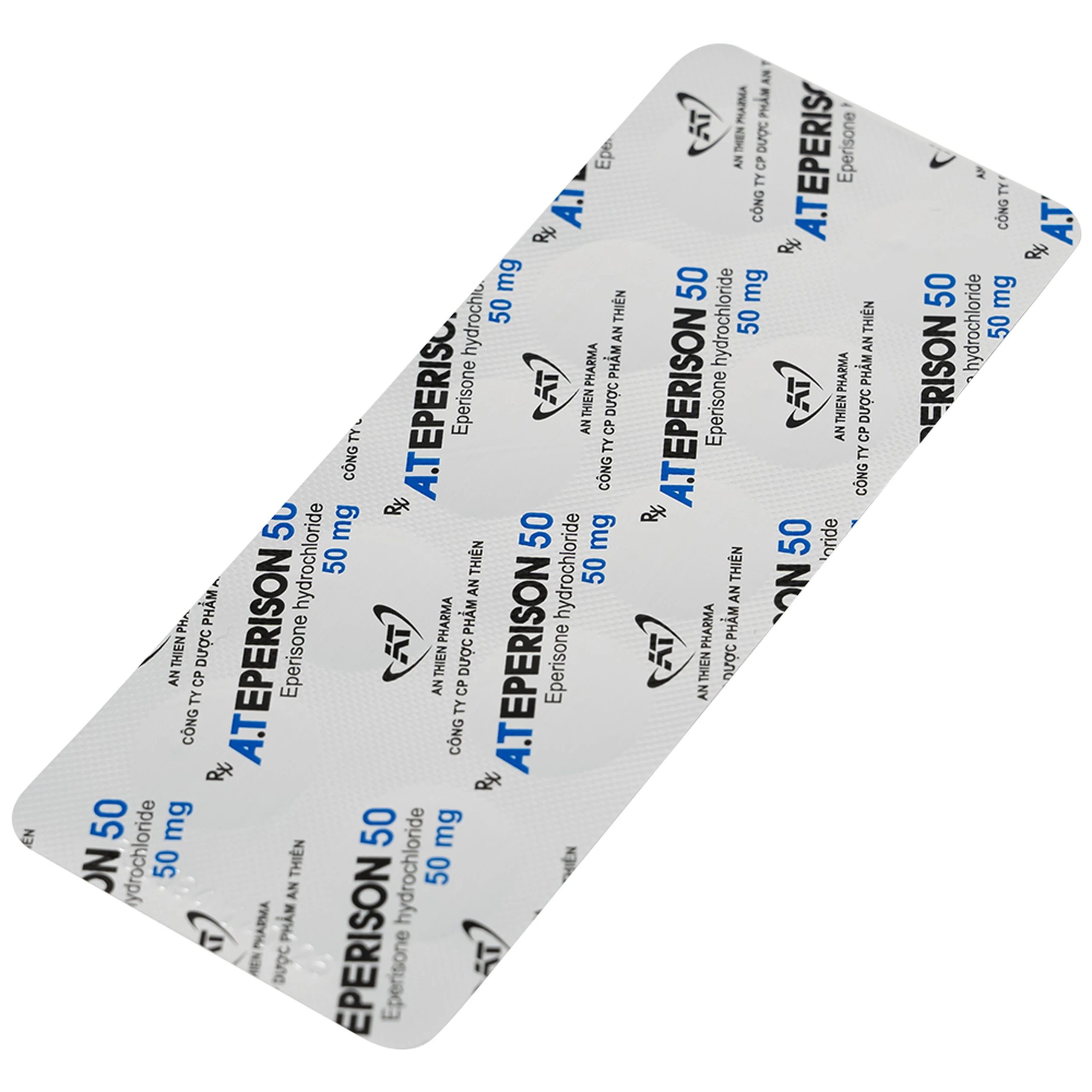 Thuốc A.Teperison 50 An Thiên Pharma điều trị thoái hóa cột sống cổ, bệnh mạch máu não (3 vỉ x 10 viên)