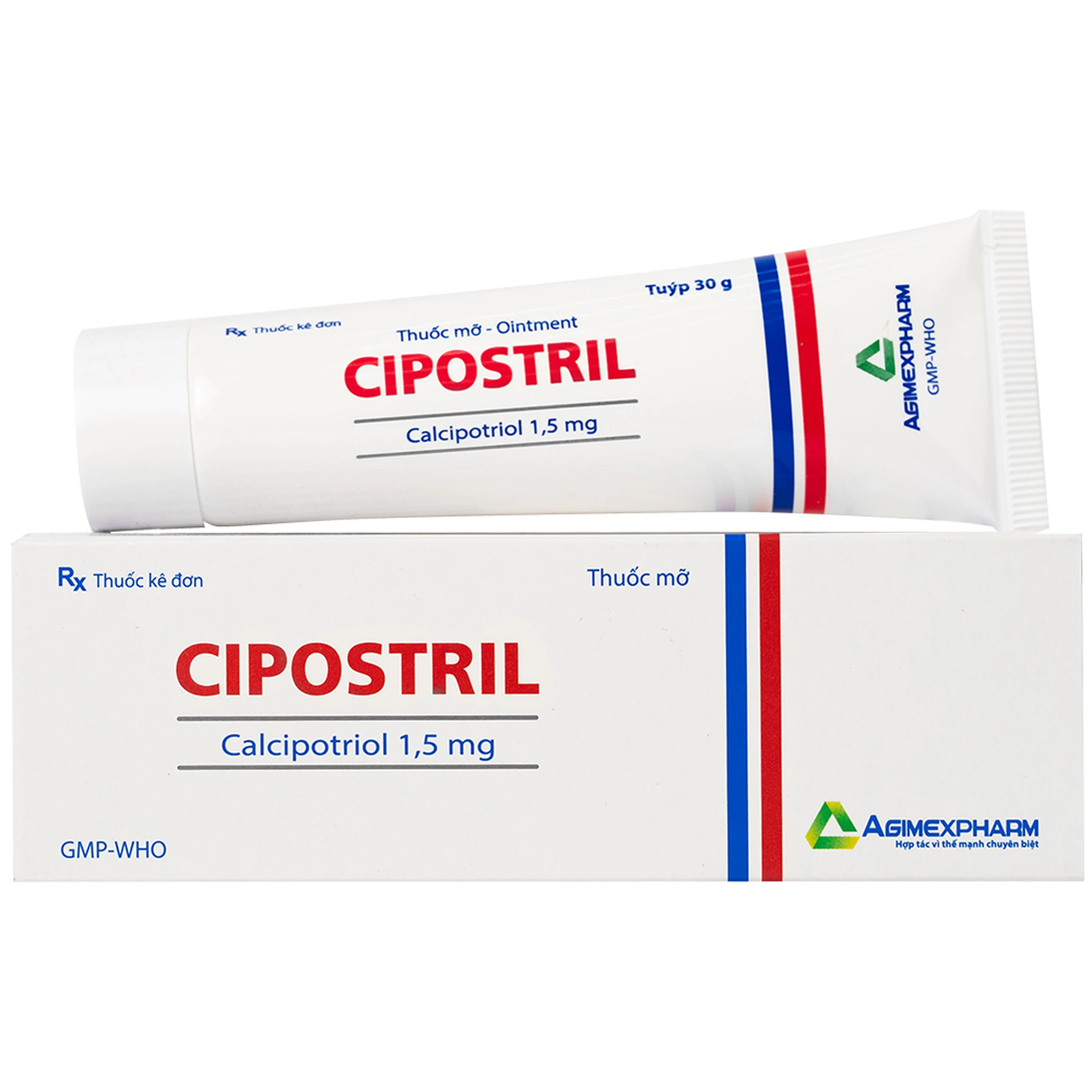 Thuốc mỡ Cipostril 1.5mg Agimexpharm điều trị tại chỗ vảy nến mảng mức độ nhẹ đến vừa (30g)