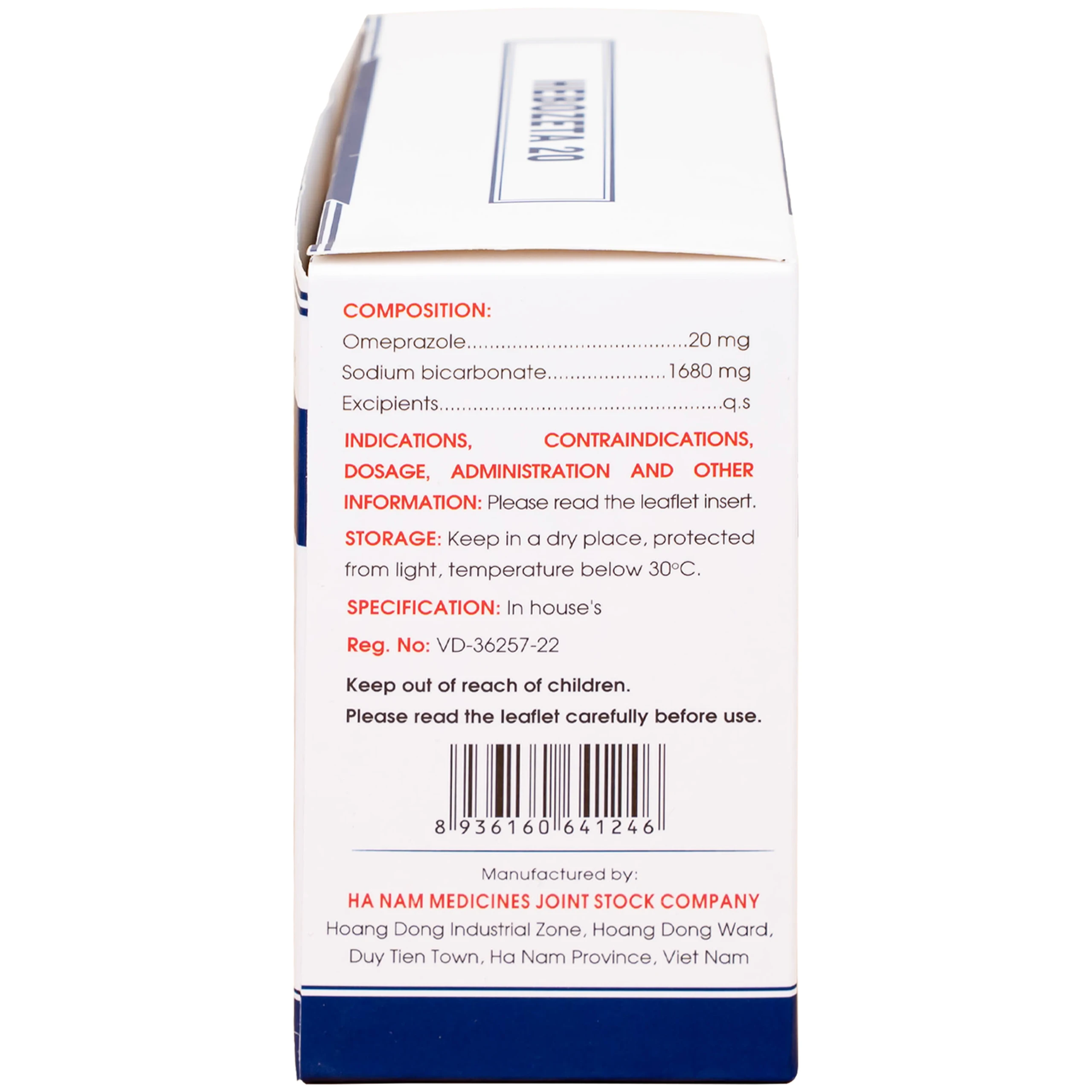 Thuốc Hebozeta 20 Hamedi điều trị ngắn hạn loét tá tràng tiến triển (30 gói)