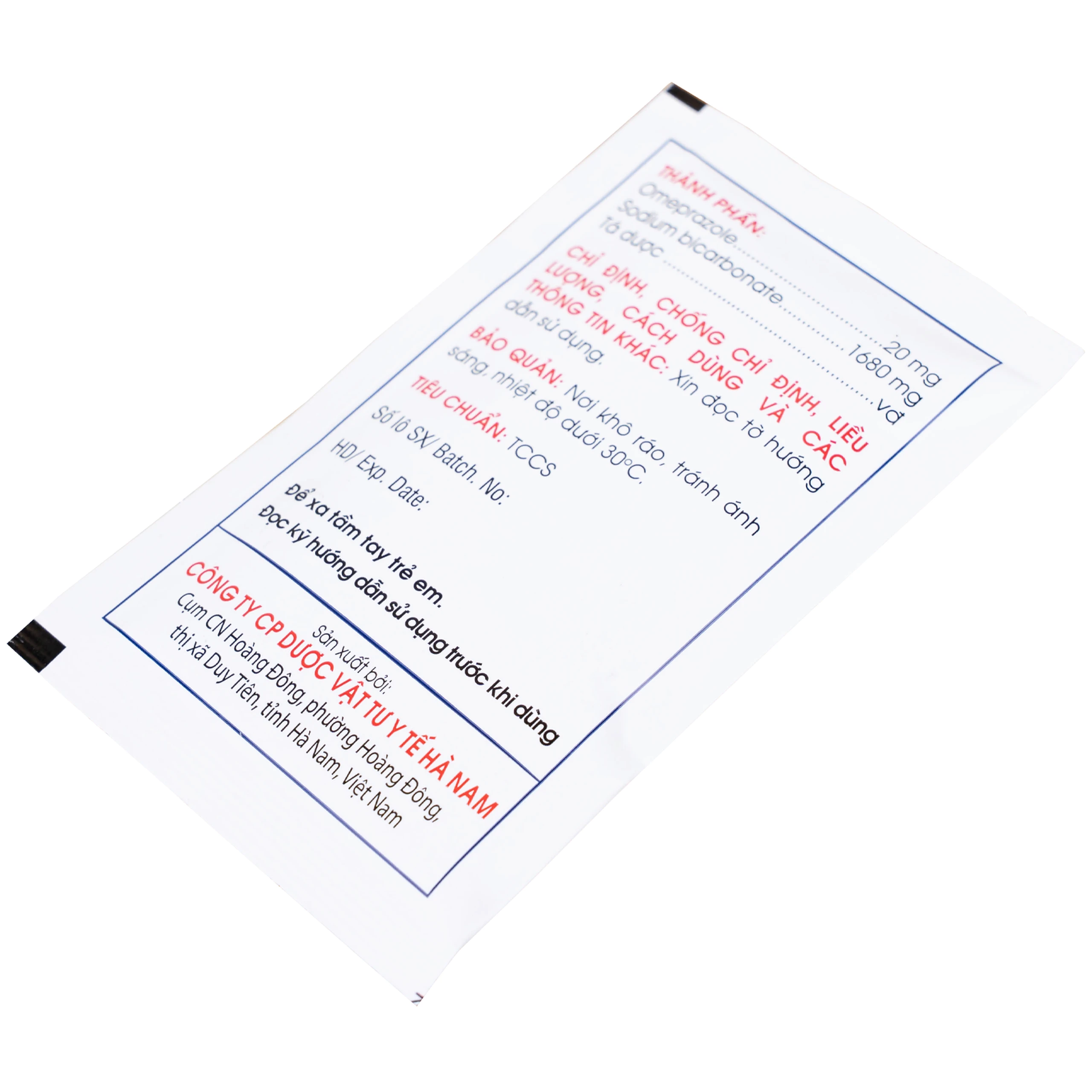 Thuốc Hebozeta 20 Hamedi điều trị ngắn hạn loét tá tràng tiến triển (30 gói)