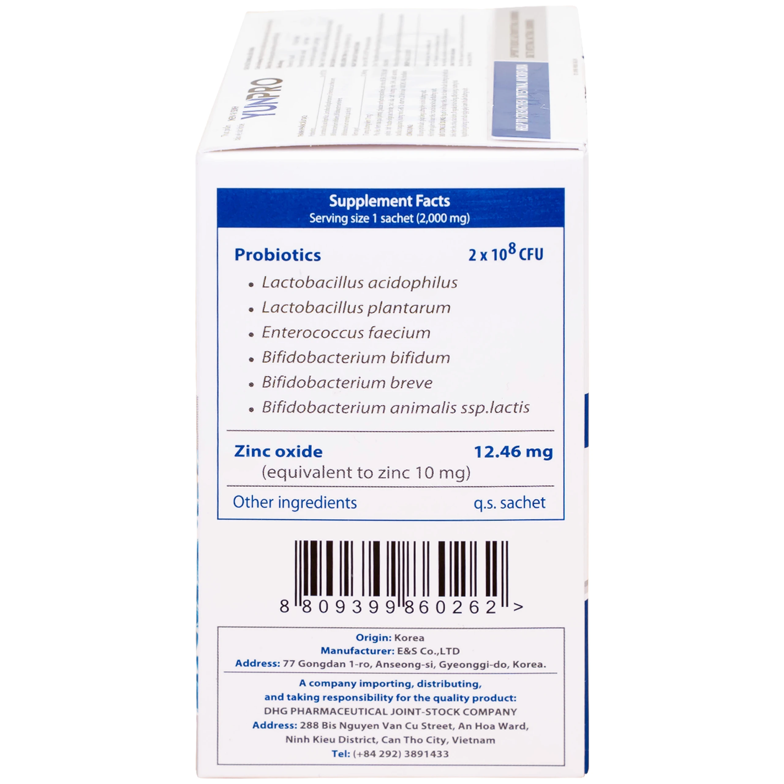 Thực phẩm bảo vệ sức khỏe men vi sinh YunPro Chong Kun Dang bổ sung lợi khuẩn (60 gói x 2 g)