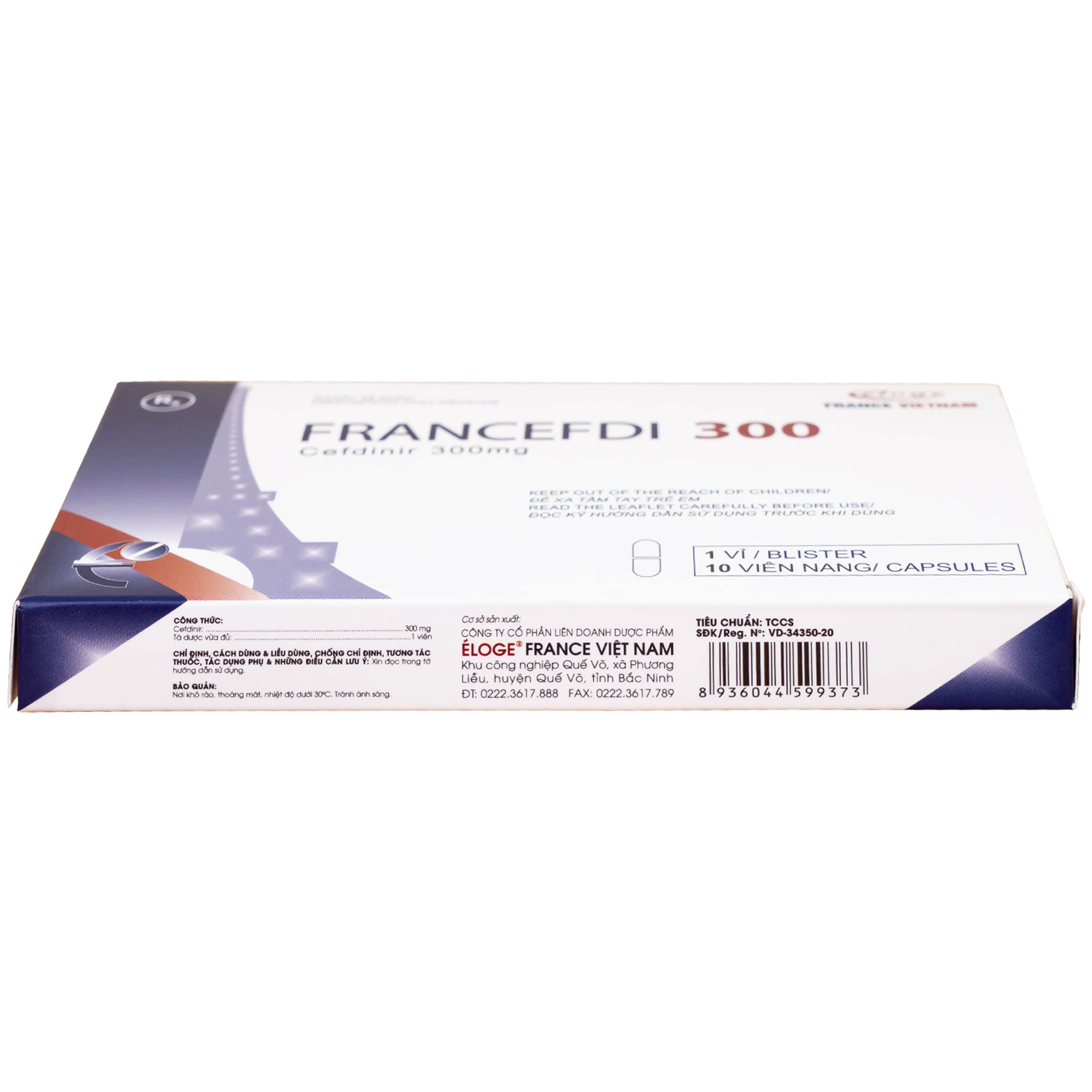 Thuốc Francefdi 300mg Eloge trị viêm họng, viêm amidan, viêm xoang, viêm phế quản (1 vỉ x 10 viên) 4