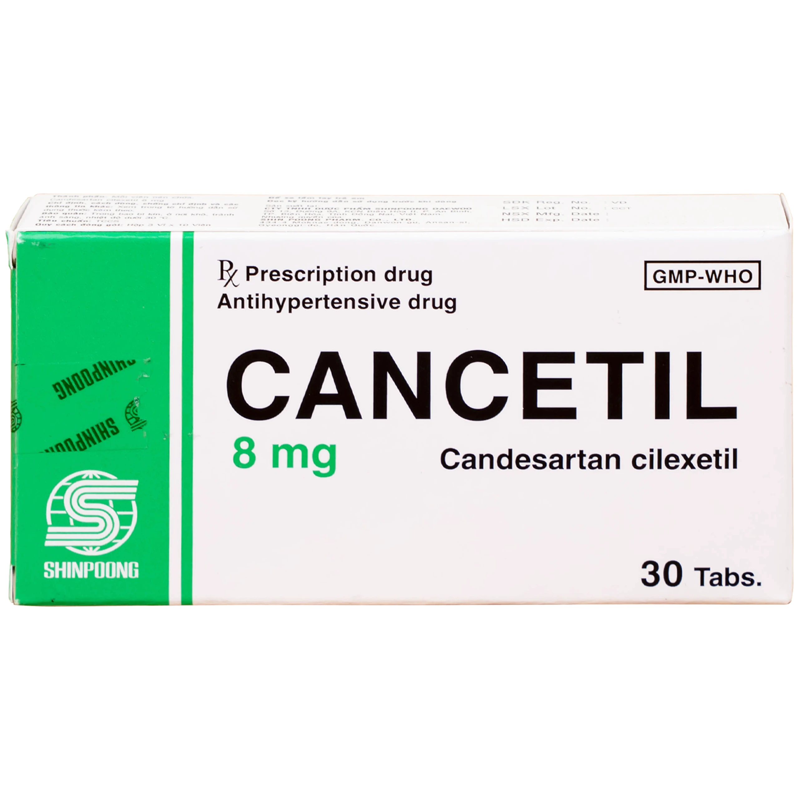 Thuốc Cancetil 8mg Shinpoong Daewoo điều trị tăng huyết áp (30 viên)