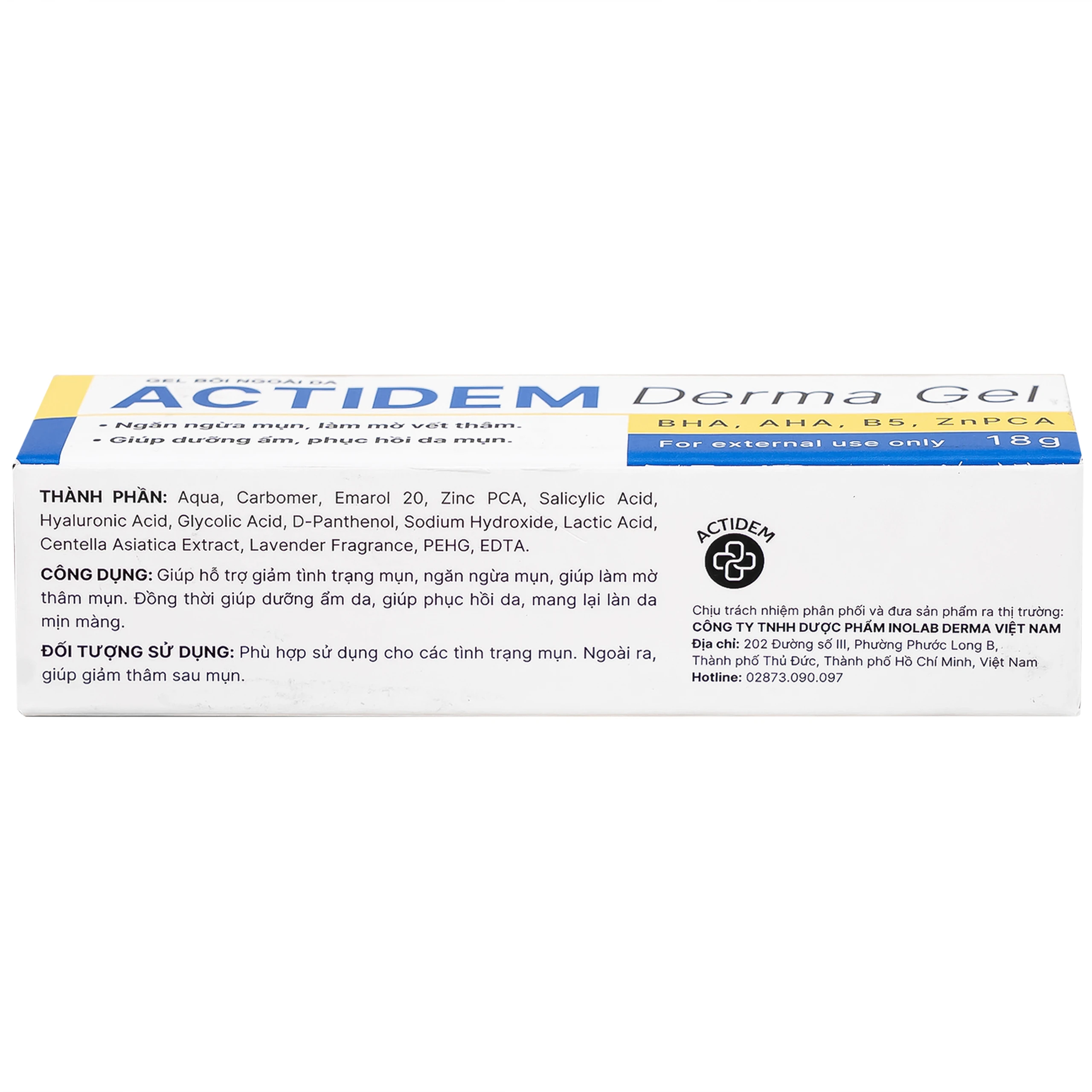 Kem bôi ngừa mụn, mờ thâm Actidem Derma 18g