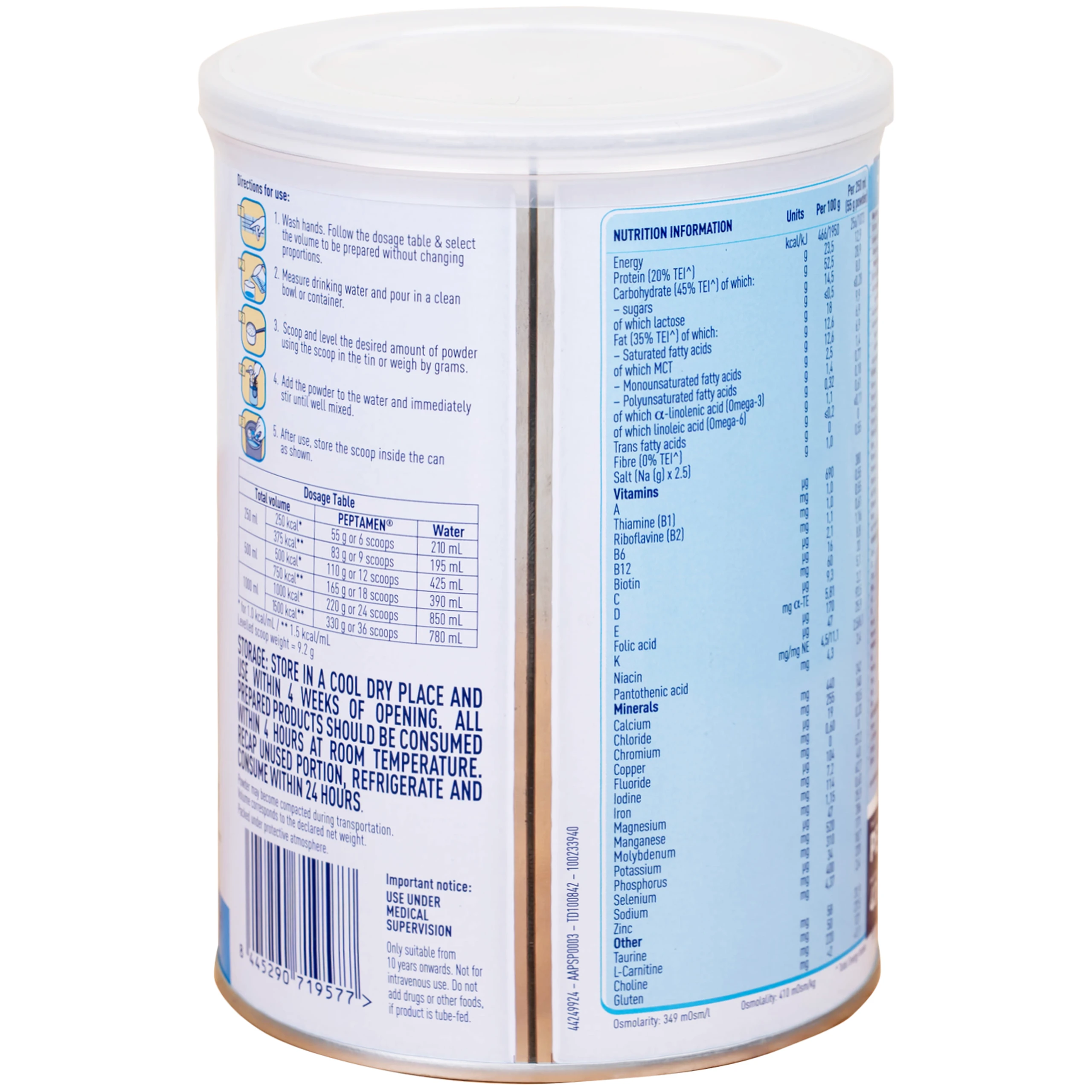 Sữa cải thiện việc hấp thu đạm không gây tiêu chảy Peptamen Nestlé (400g)