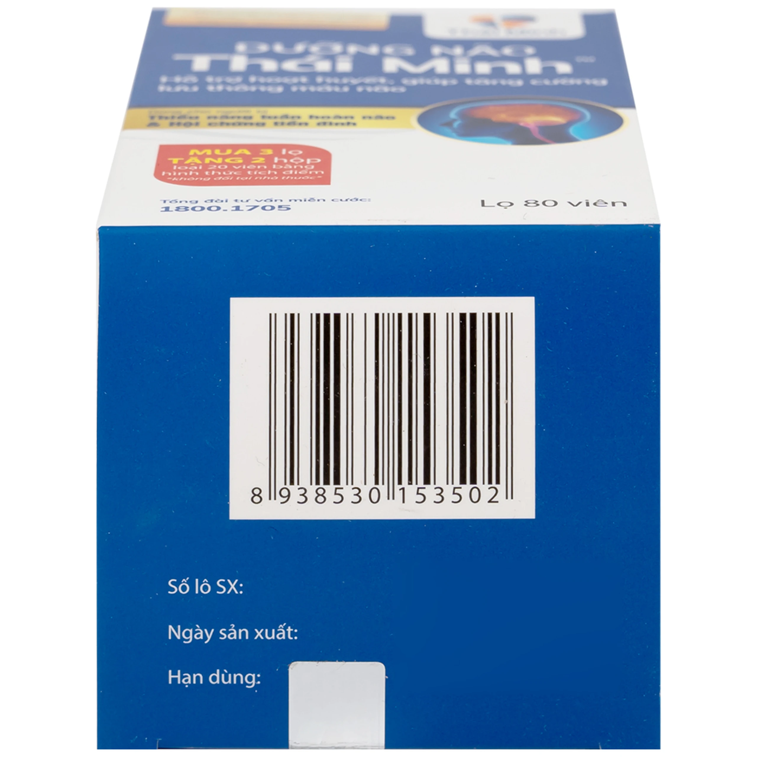 Viên tăng lưu thông máu não Dưỡng Não Thái Minh ((80 viên)