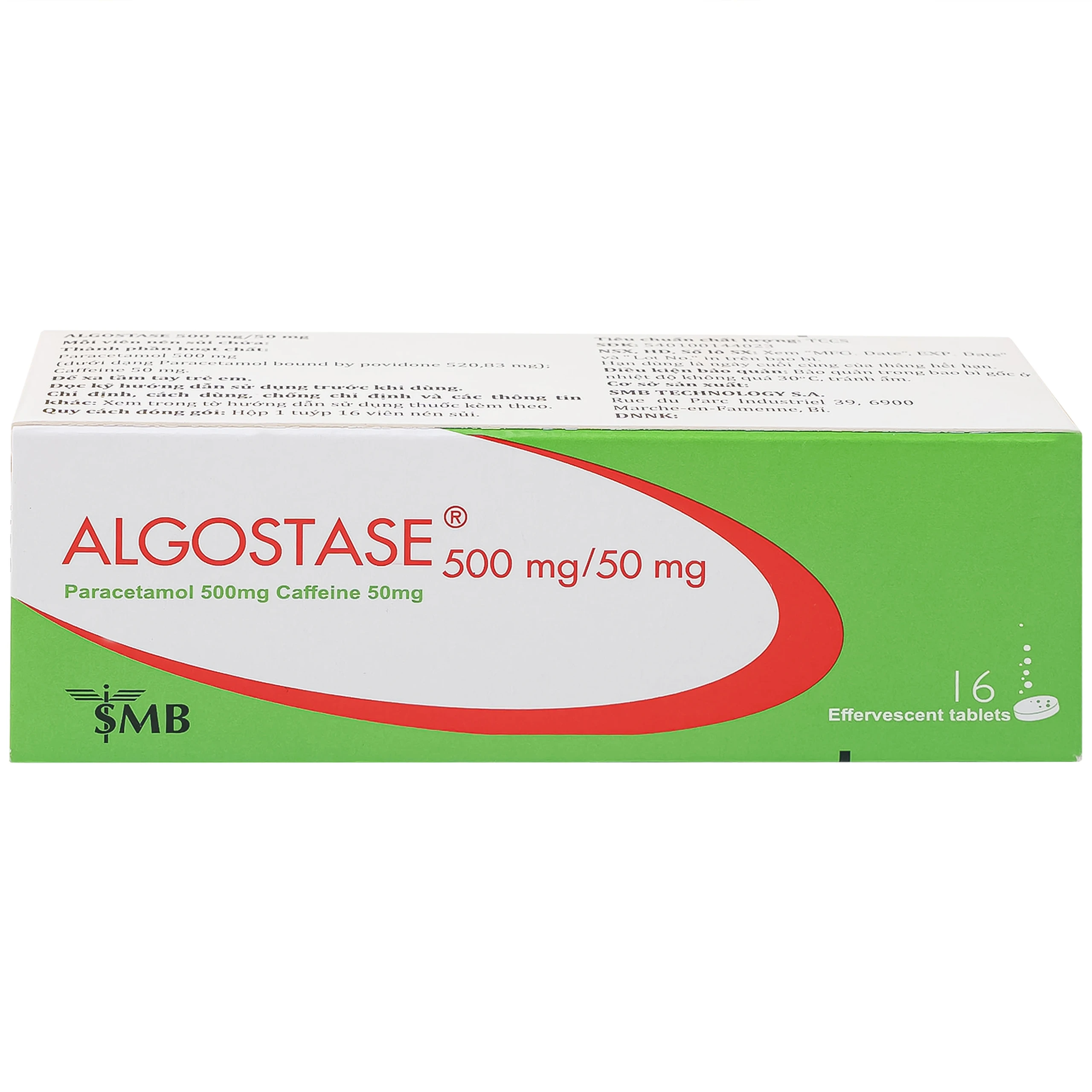 Thuốc Algostase 500mg/50mg SMB điều trị đau nhẹ đến vừa và hạ sốt (16 viên)
