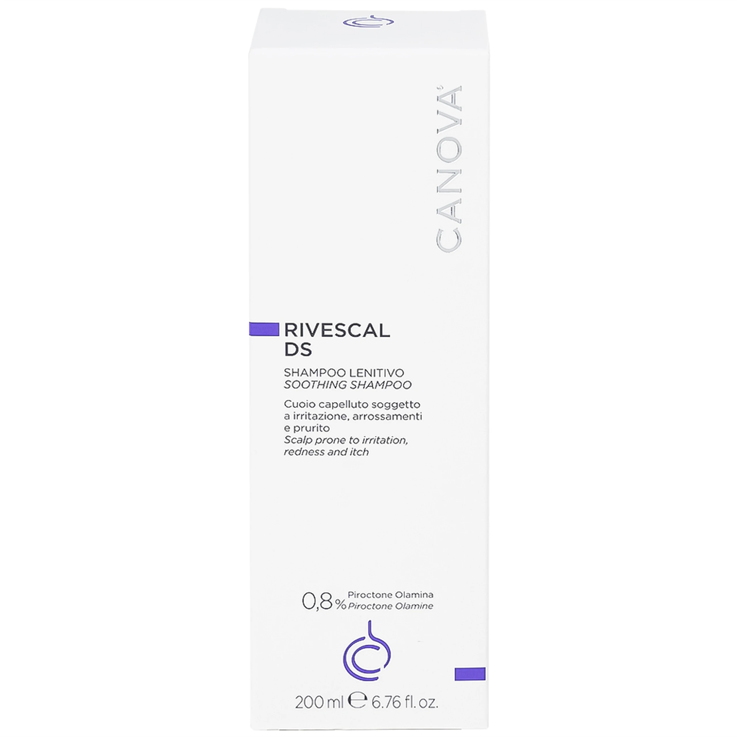 Dầu gội dịu da Canova Rivescal DS Soothing Shampoo ngừa tiết bã nhờn, giảm kích ứng cho da đầu nhạy cảm, gàu (200ml)