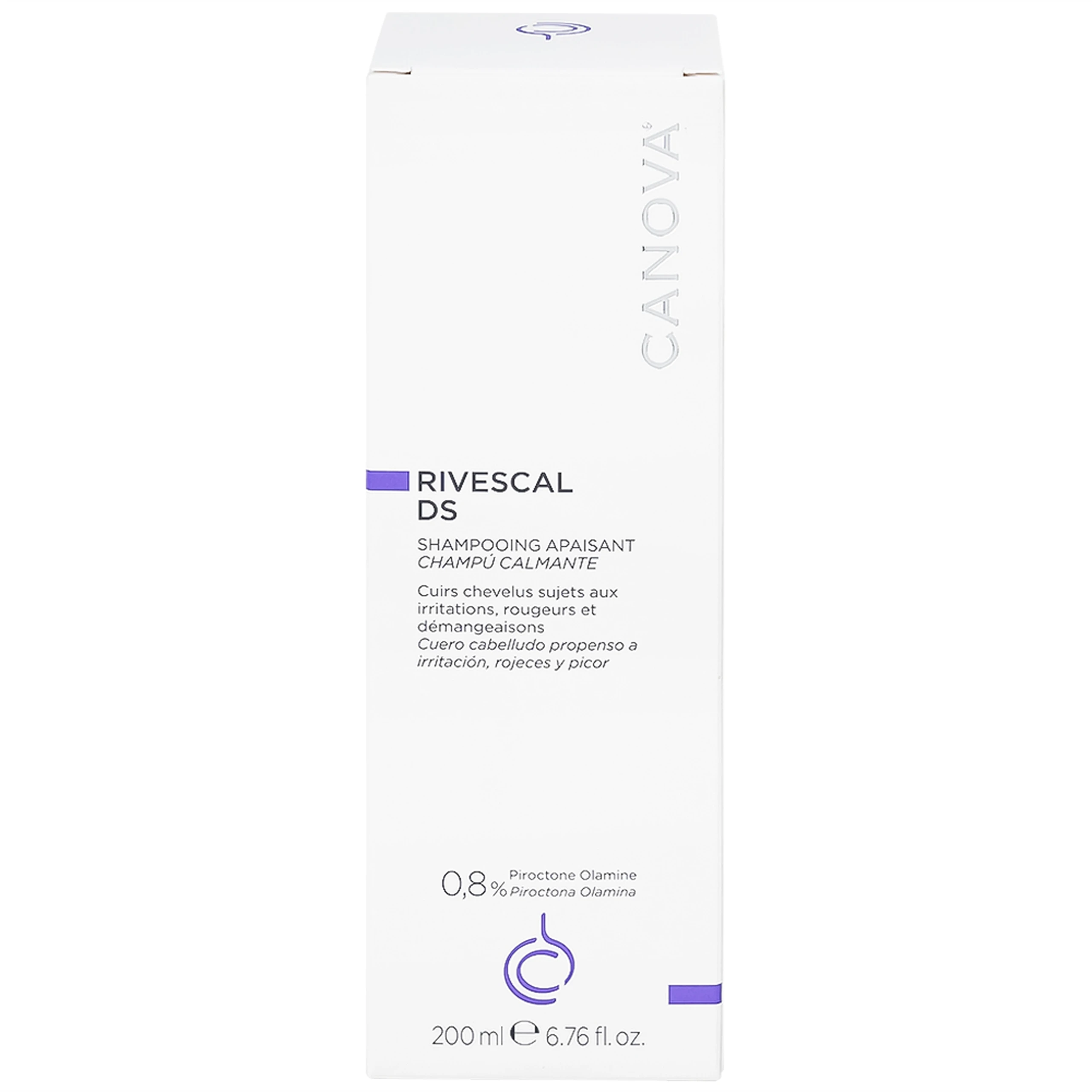 Dầu gội dịu da Canova Rivescal DS Soothing Shampoo ngừa tiết bã nhờn, giảm kích ứng cho da đầu nhạy cảm, gàu (200ml)