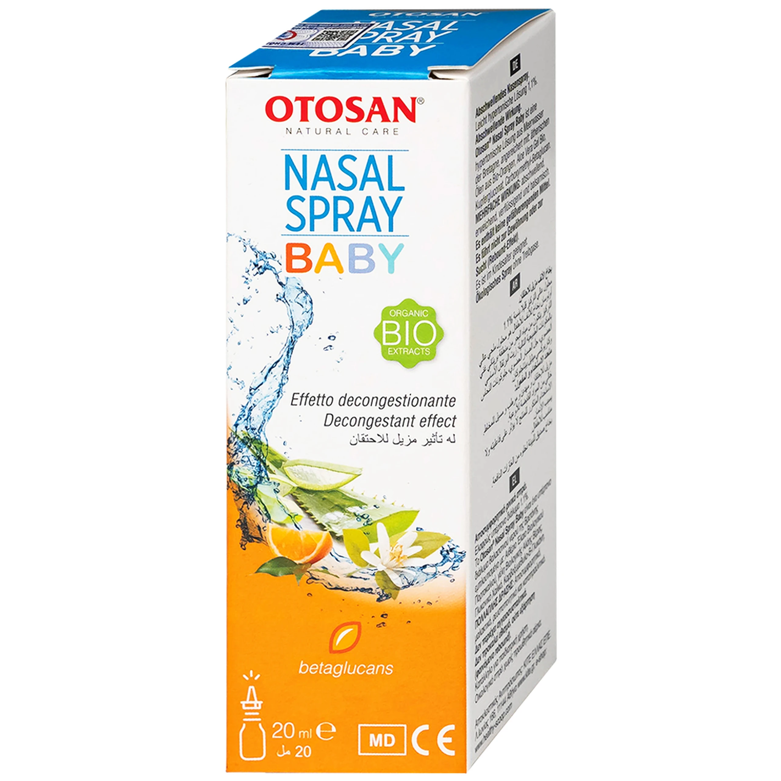 Xịt mũi trẻ em Otosan Nasal Spray Baby 20ml hỗ trợ điều trị viêm mũi,xoang cho trẻ