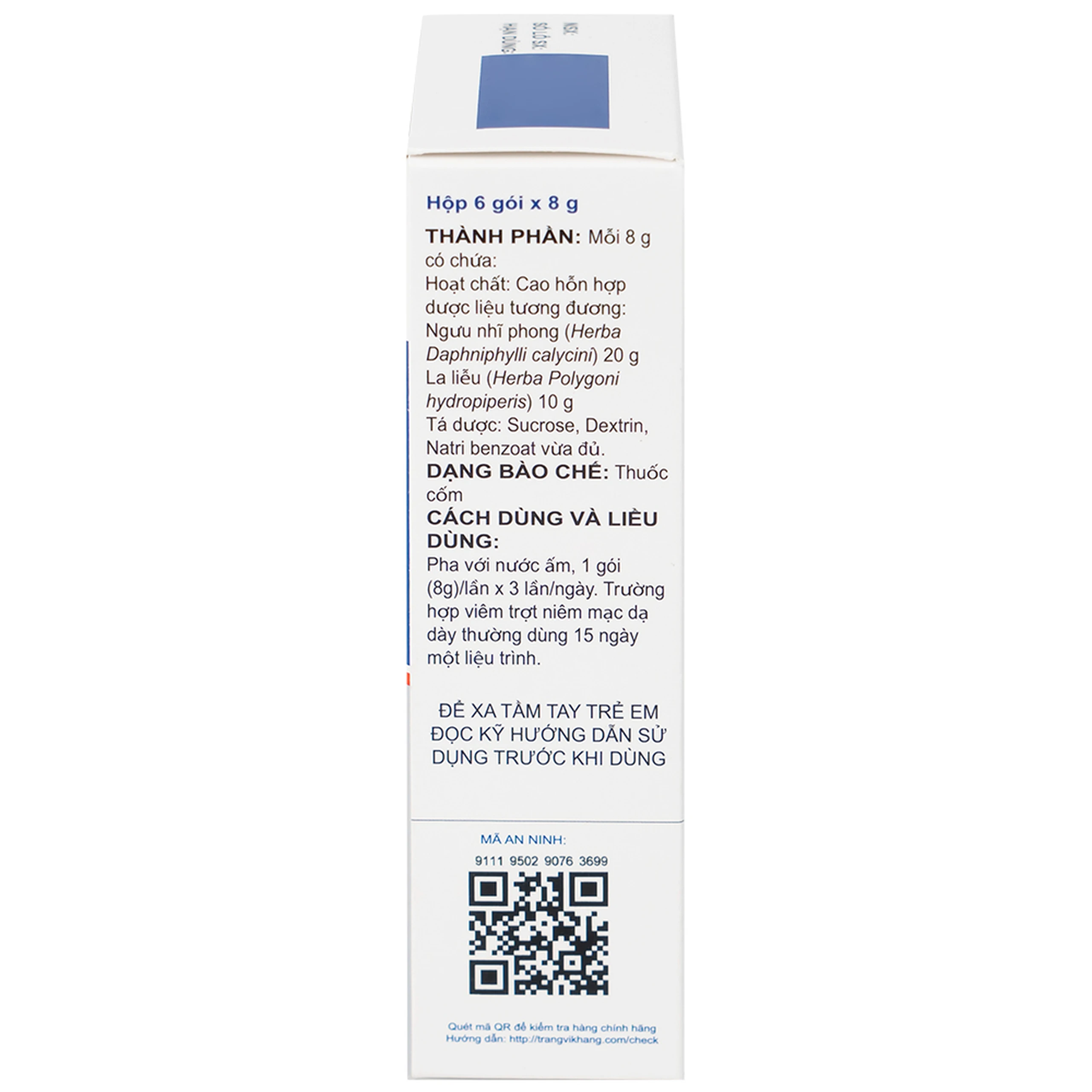 Cốm Phong Liễu Tràng Vị Khang 8g Haikou điều trị viêm đại tràng mãn tính (6 gói)